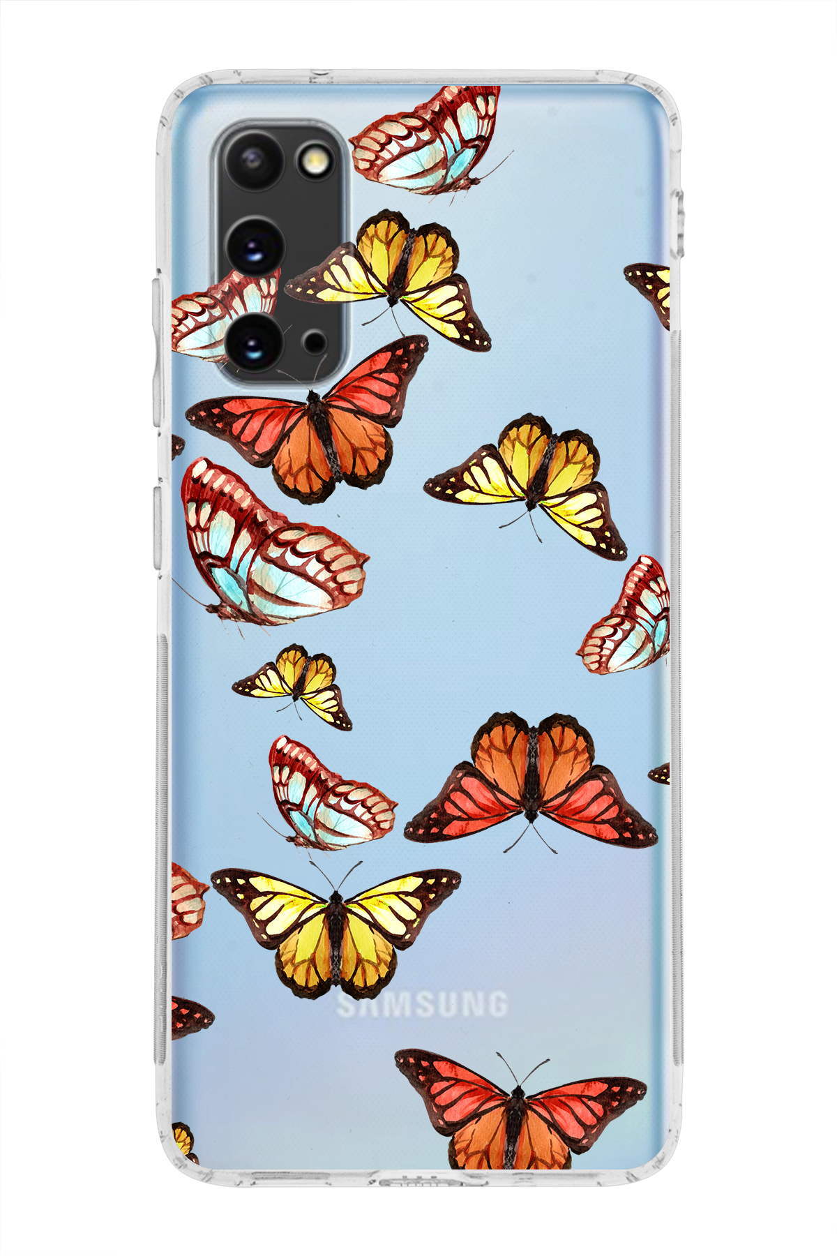 Samsung Galaxy S20 ile Uyumlu 1mm Slim Fit Water Color 2 Baskılı Şeffaf  Kılıf