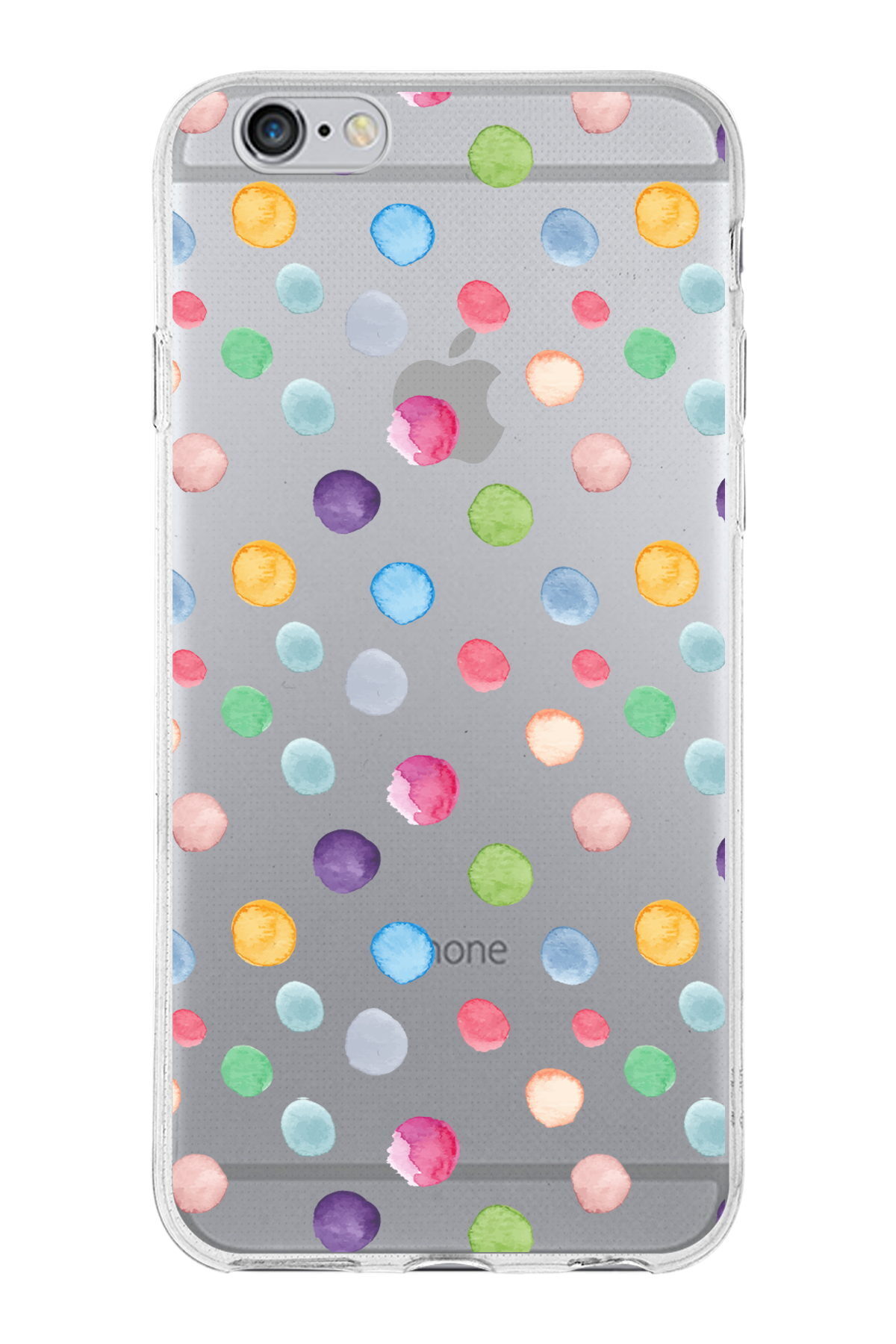 Apple  iPhone 6S ile Uyumlu 1mm Slim Fit Water Color 6 Baskılı Şeffaf  Kılıf
