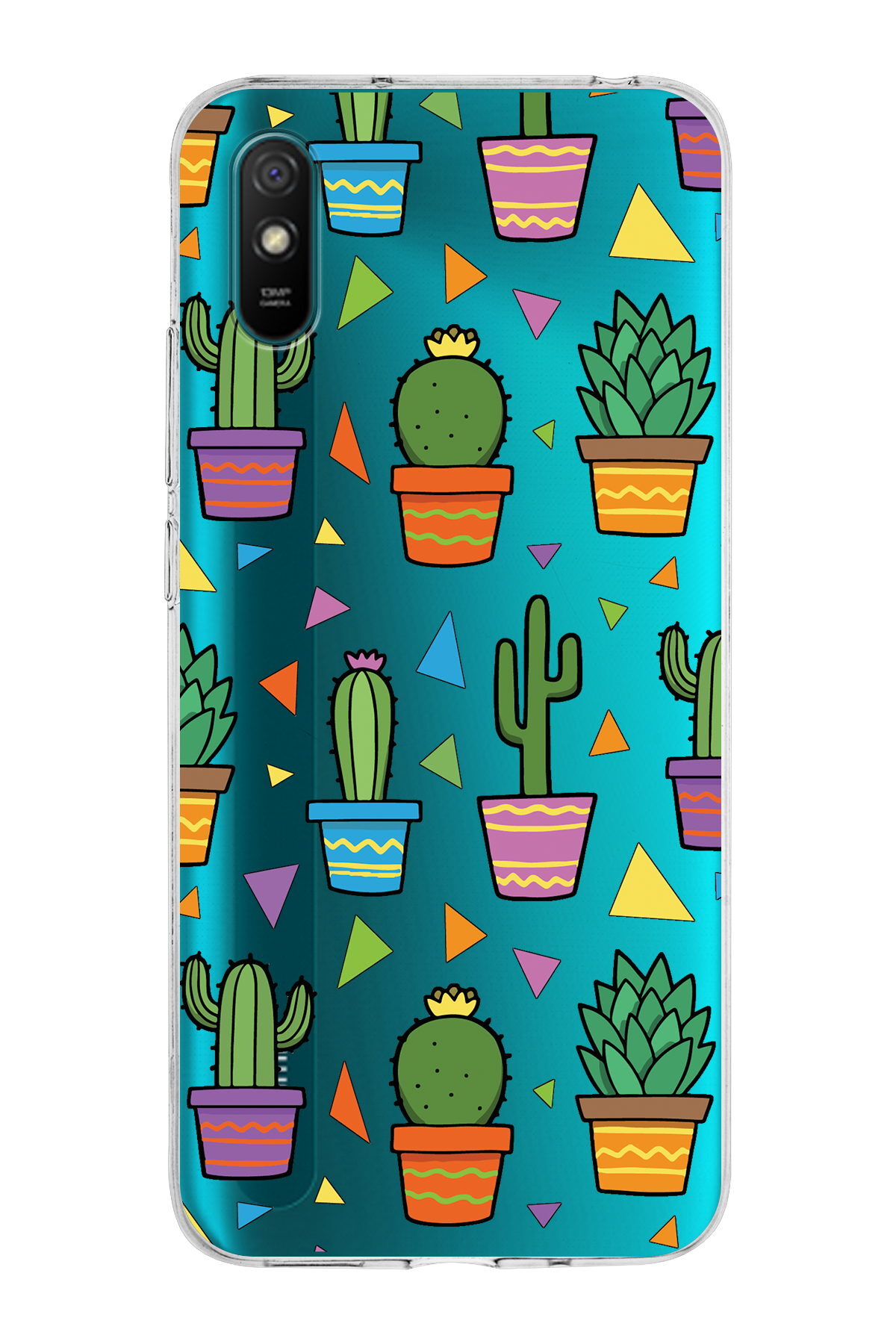 Xiaomi Redmi 9A ile Uyumlu 1mm Slim Fit Water Color 4 Baskılı Şeffaf  Kılıf