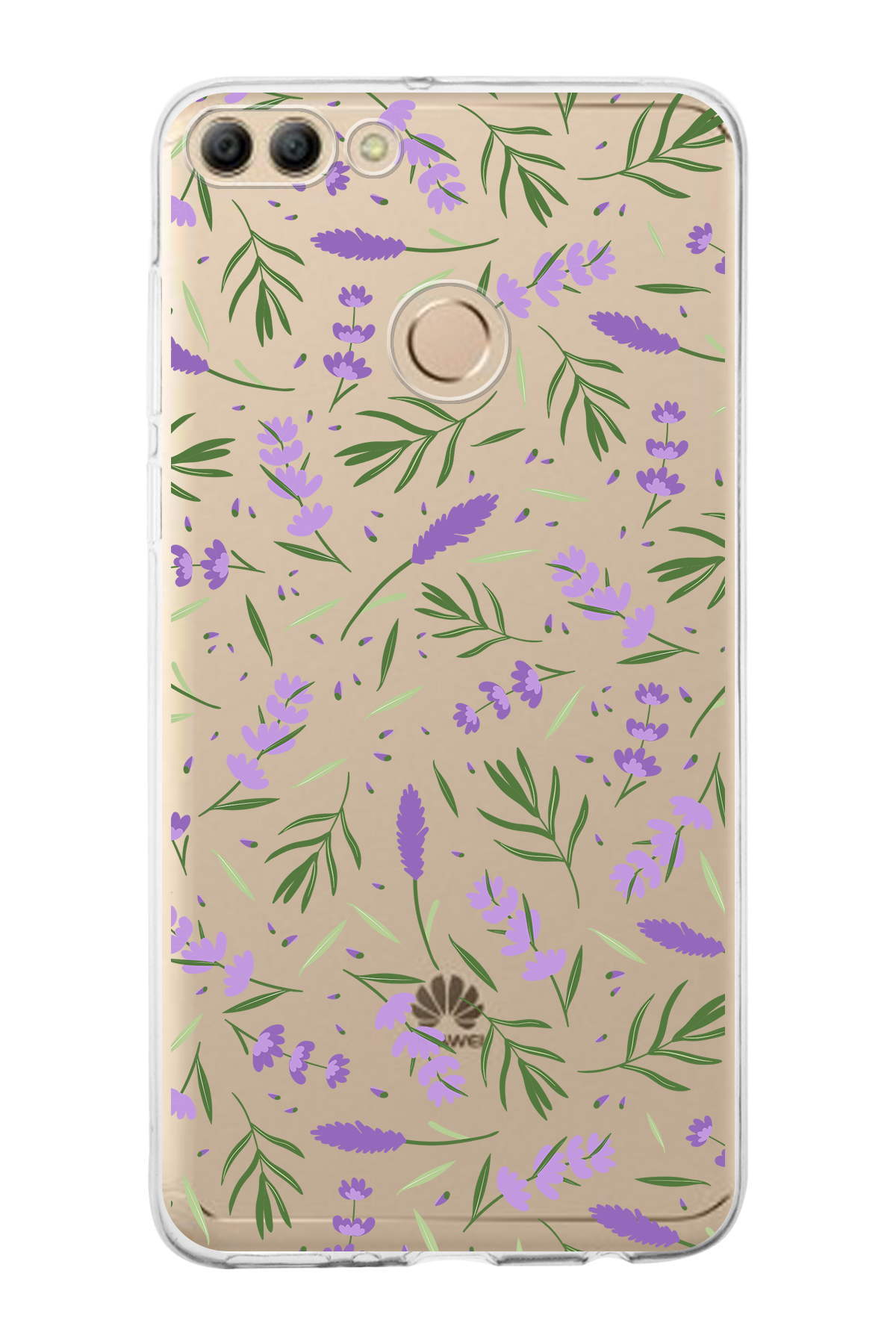 Huawei Y9 2018 ile Uyumlu 1mm Slim Fit Water Color 3 Baskılı Şeffaf  Kılıf
