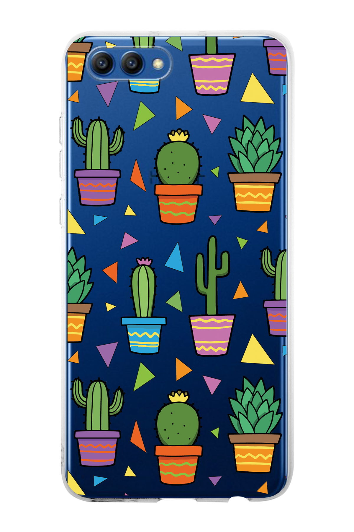 Huawei Honor View 10 ile Uyumlu 1mm Slim Fit Water Color 4 Baskılı Şeffaf  Kılıf