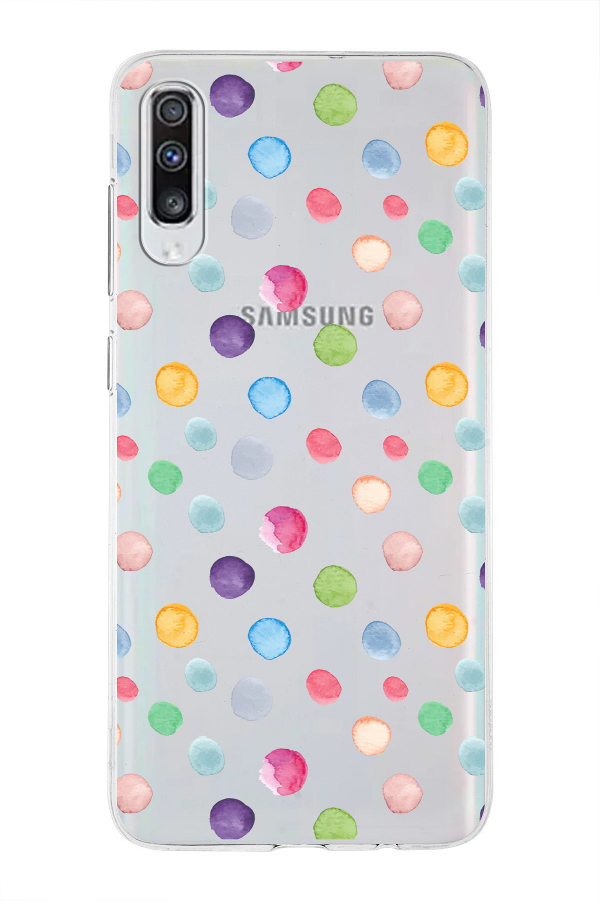 Samsung Galaxy A70s ile Uyumlu 1mm Slim Fit Water Color 6 Baskılı Şeffaf  Kılıf