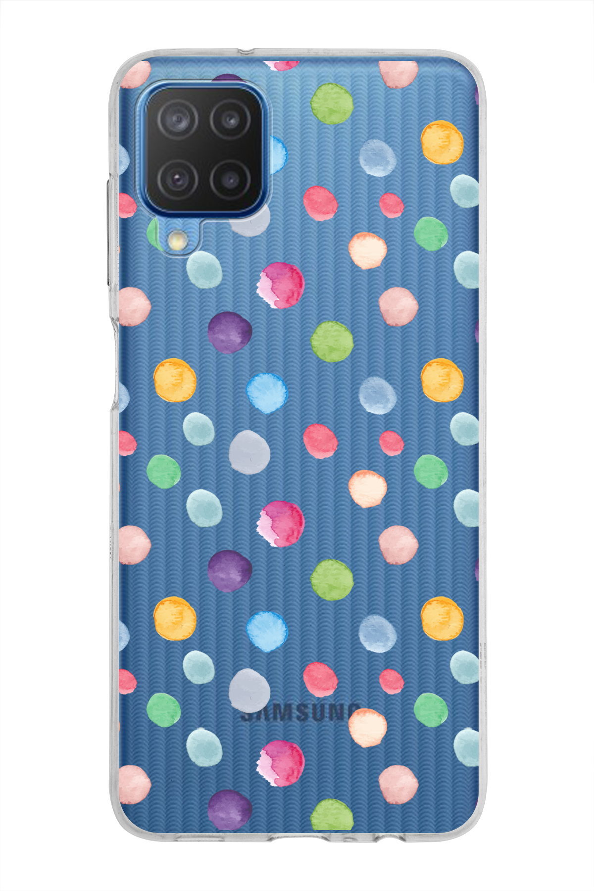 Samsung Galaxy M12 ile Uyumlu 1mm Slim Fit Water Color 6 Baskılı Şeffaf  Kılıf