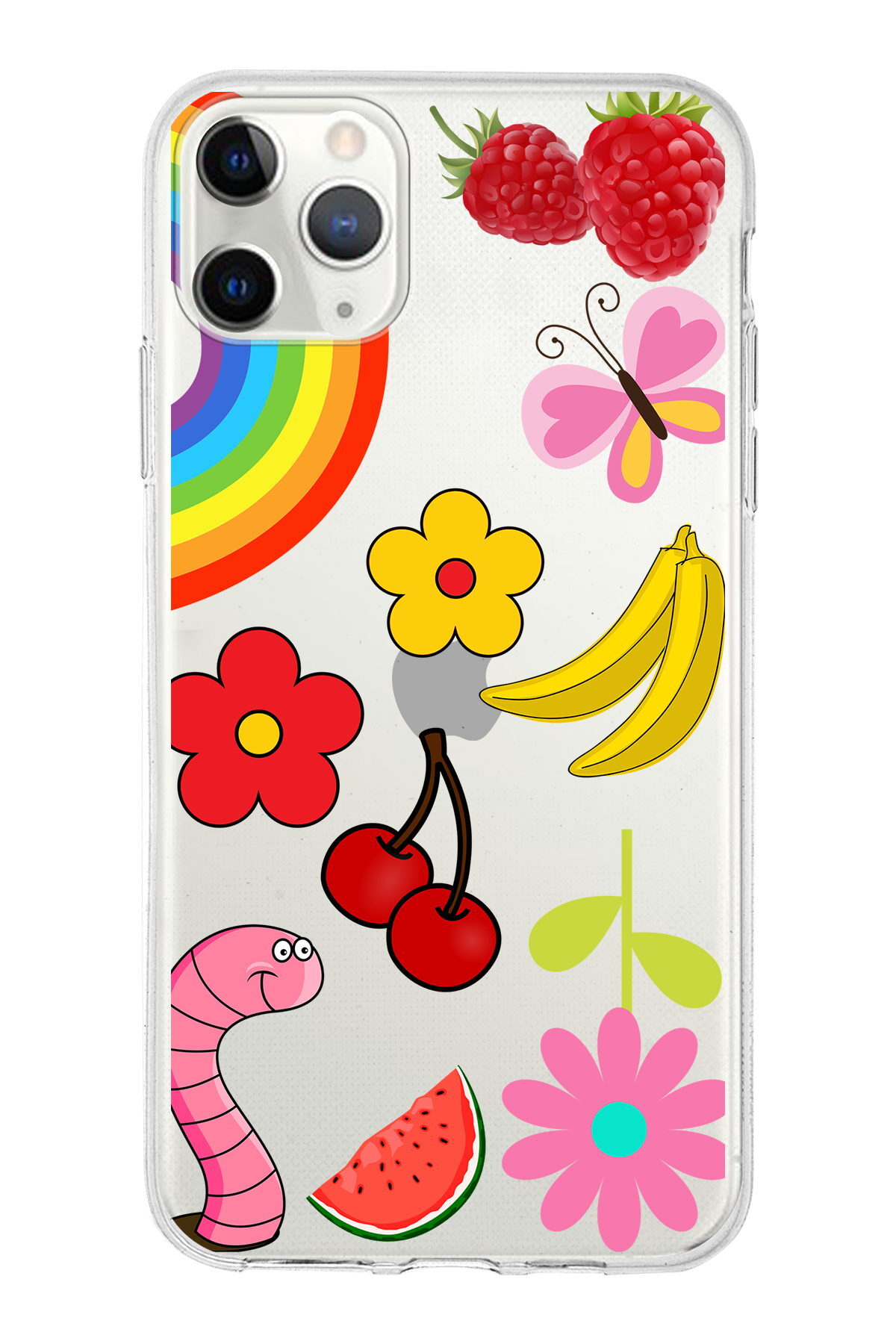 Apple  iPhone 11 Pro Max ile Uyumlu 1mm Slim Fit Water Color 5 Baskılı Şeffaf  Kılıf