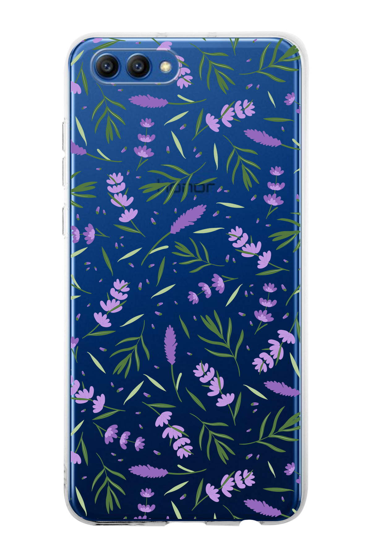 Huawei Honor View 10 ile Uyumlu 1mm Slim Fit Water Color 3 Baskılı Şeffaf  Kılıf