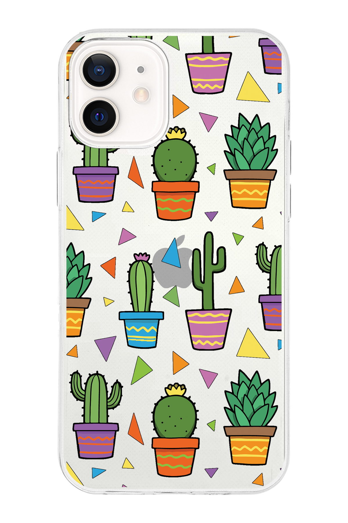 Apple  iPhone 12 ile Uyumlu 1mm Slim Fit Water Color 4 Baskılı Şeffaf  Kılıf