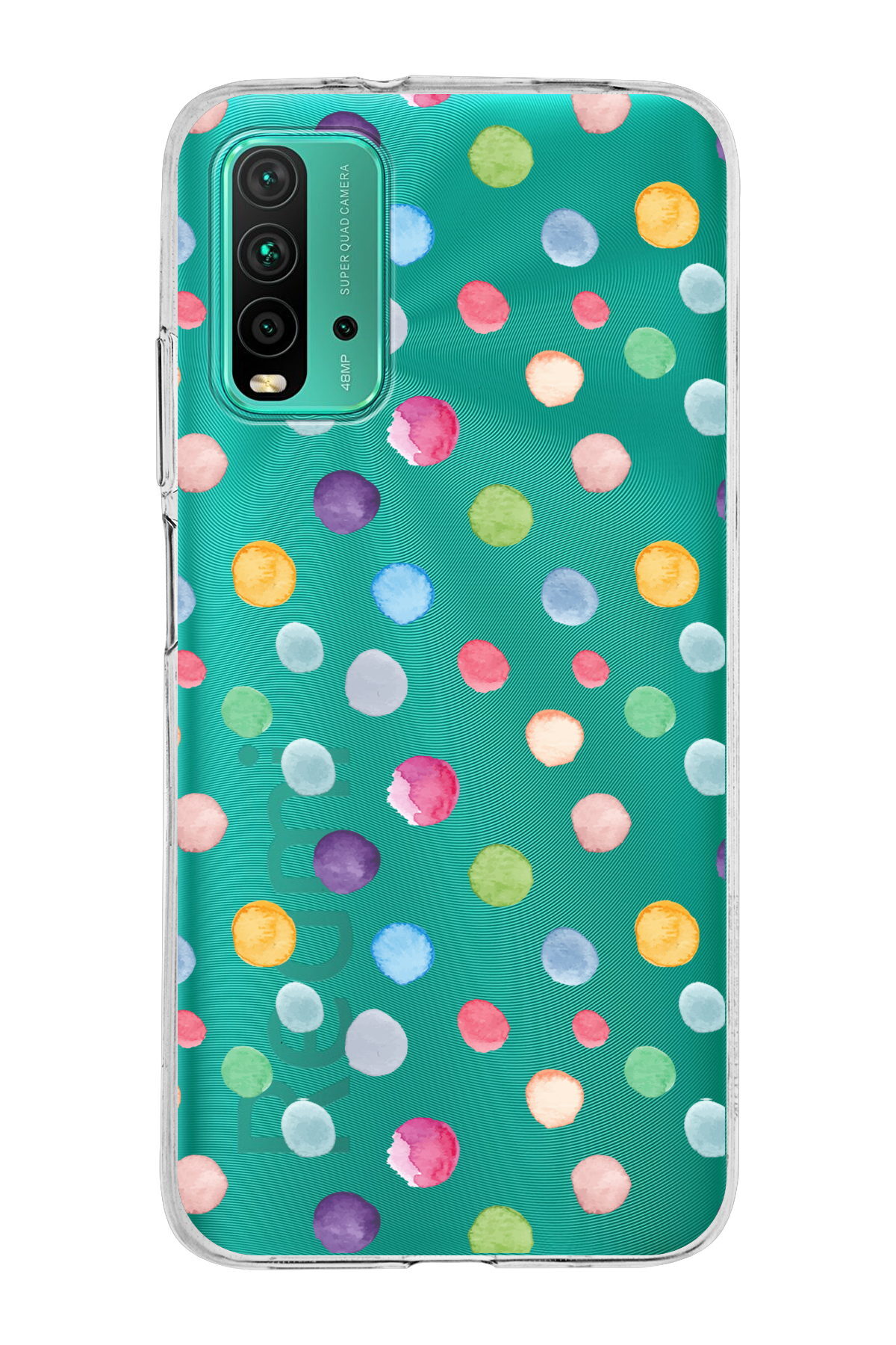 Xiaomi Redmi 9T ile Uyumlu 1mm Slim Fit Water Color 6 Baskılı Şeffaf  Kılıf