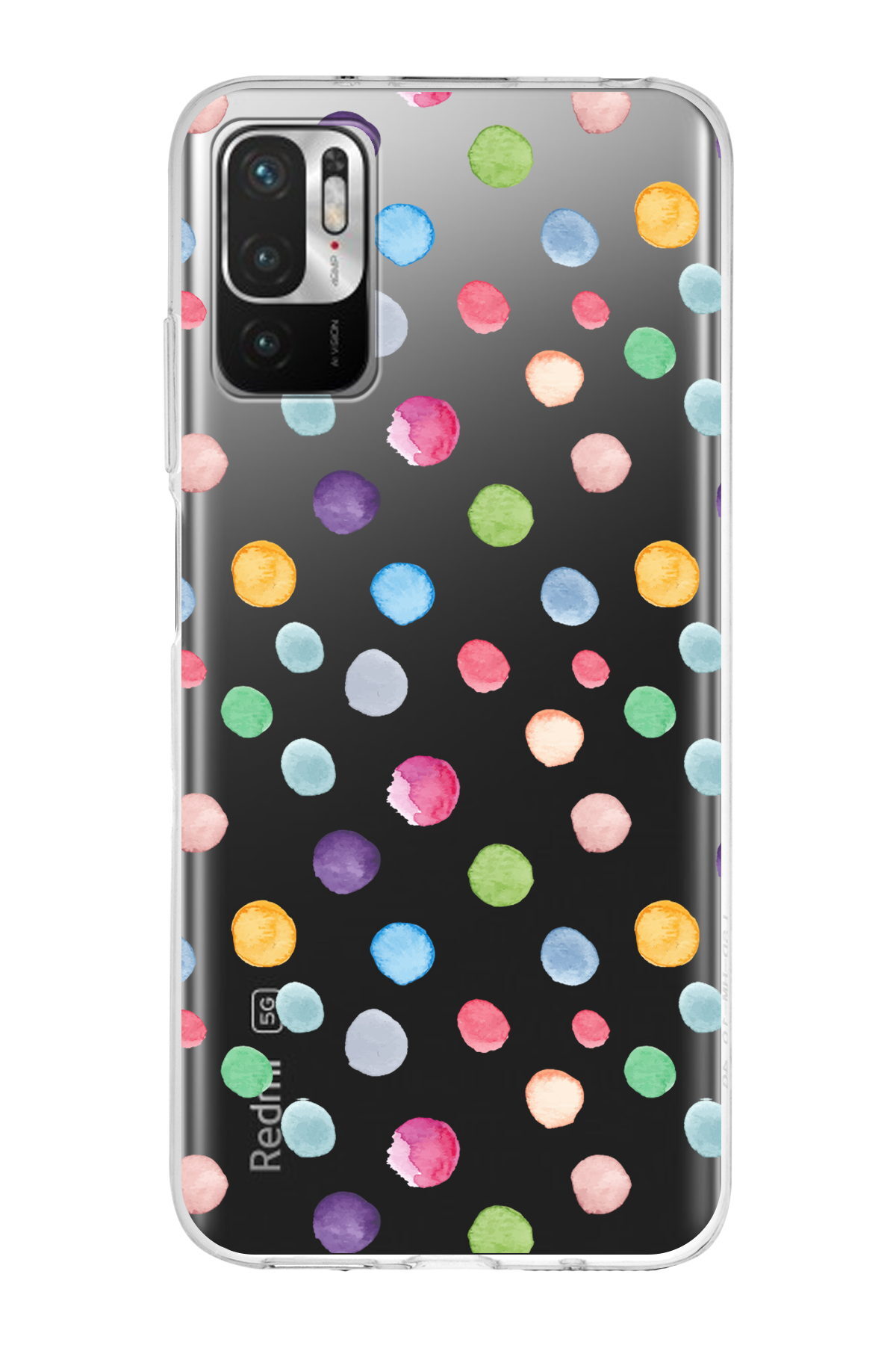 Xiaomi Redmi 10 5G ile Uyumlu 1mm Slim Fit Water Color 6 Baskılı Şeffaf  Kılıf