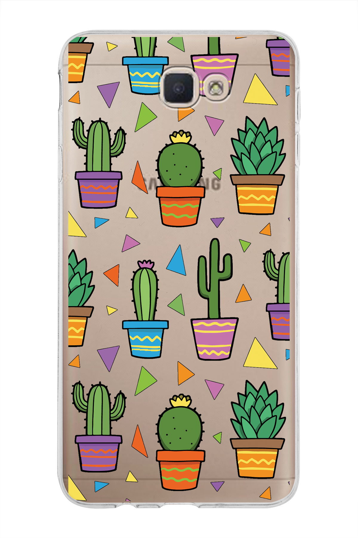 Samsung Galaxy J7 Prime ile Uyumlu 1mm Slim Fit Water Color 4 Baskılı Şeffaf  Kılıf