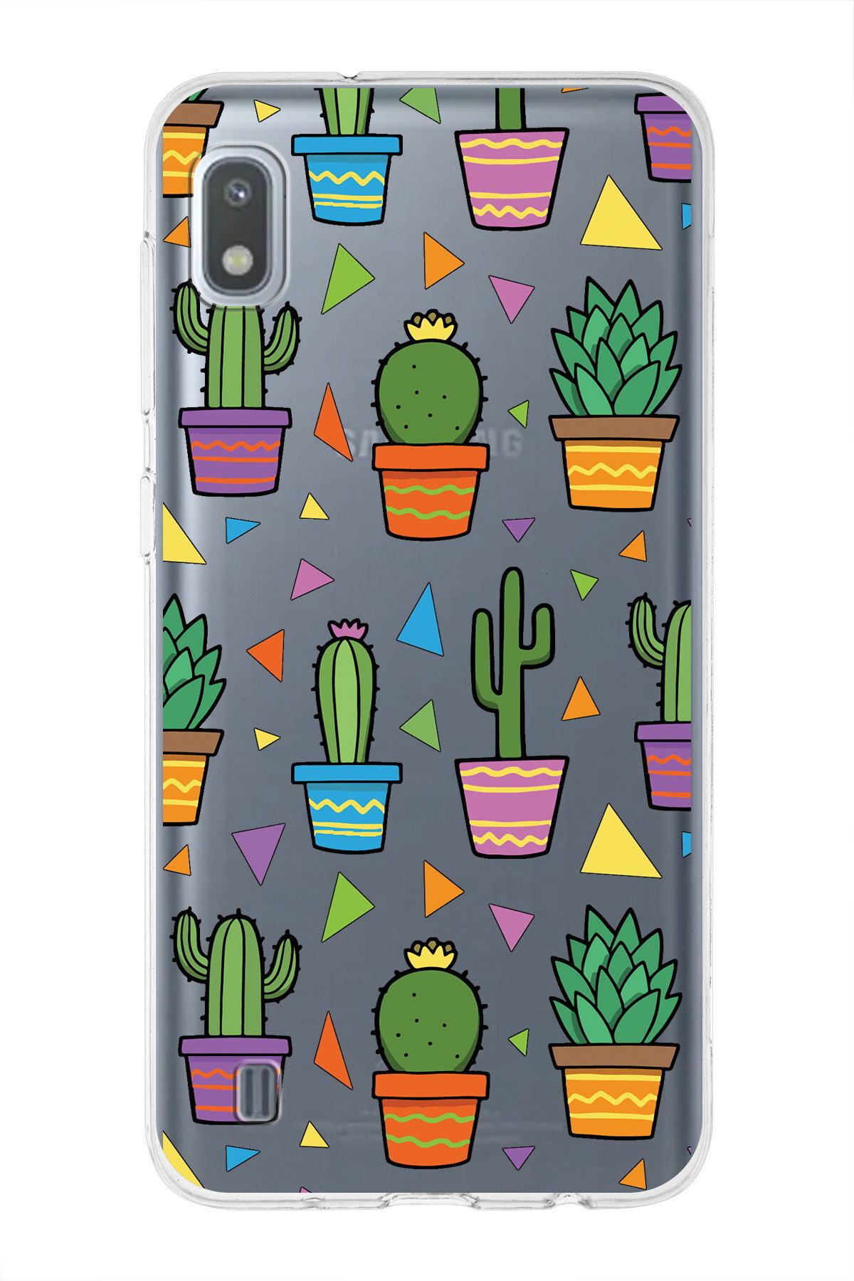 Samsung Galaxy A10 ile Uyumlu 1mm Slim Fit Water Color 4 Baskılı Şeffaf  Kılıf