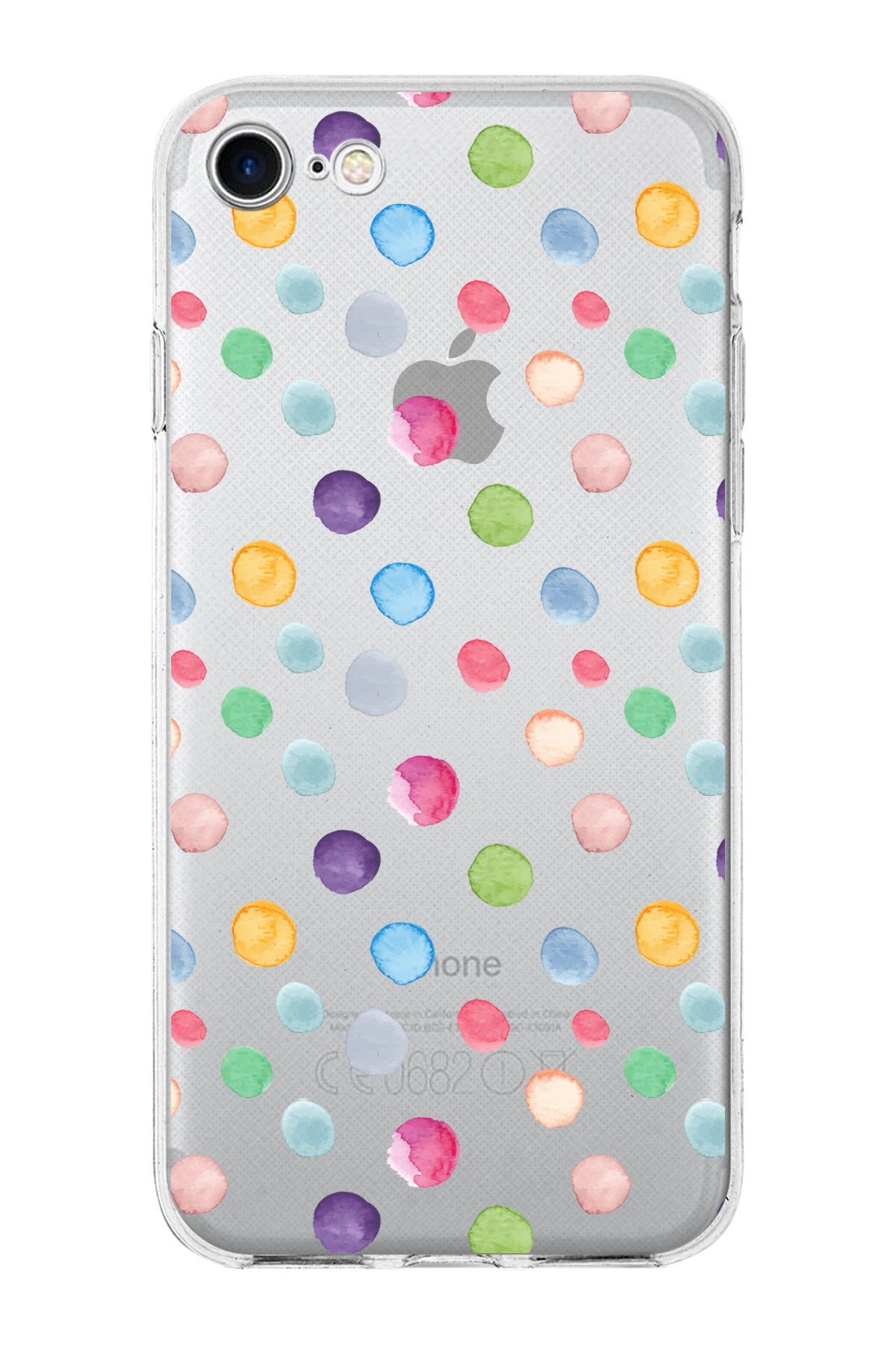 Apple  iPhone SE 3 2022 ile Uyumlu 1mm Slim Fit Water Color 6 Baskılı Şeffaf  Kılıf