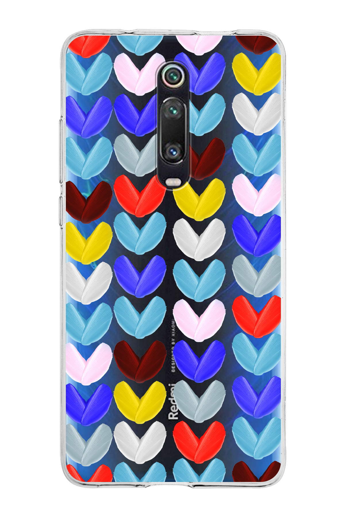Xiaomi Redmi K20 ile Uyumlu 1mm Slim Fit Water Color 1 Baskılı Şeffaf  Kılıf