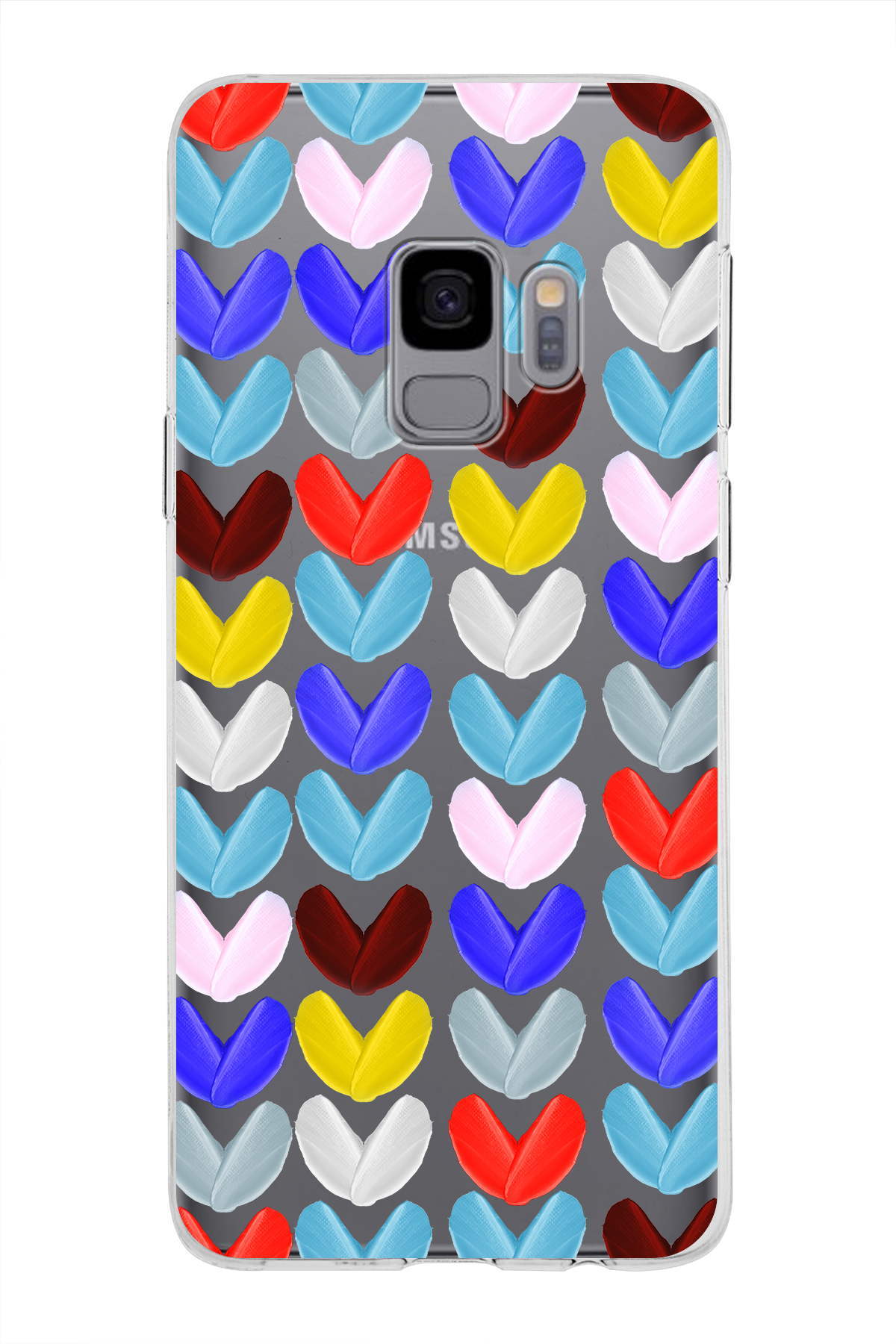 Samsung Galaxy S9 ile Uyumlu 1mm Slim Fit Water Color 1 Baskılı Şeffaf  Kılıf