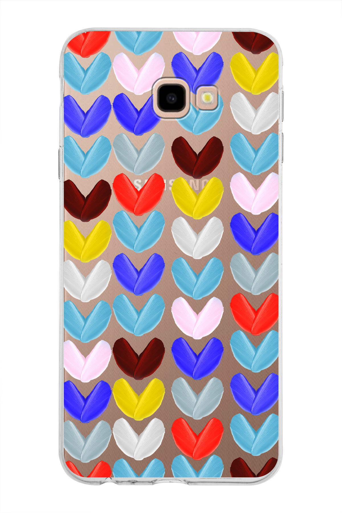 Samsung Galaxy J4 Plus ile Uyumlu 1mm Slim Fit Water Color 1 Baskılı Şeffaf  Kılıf