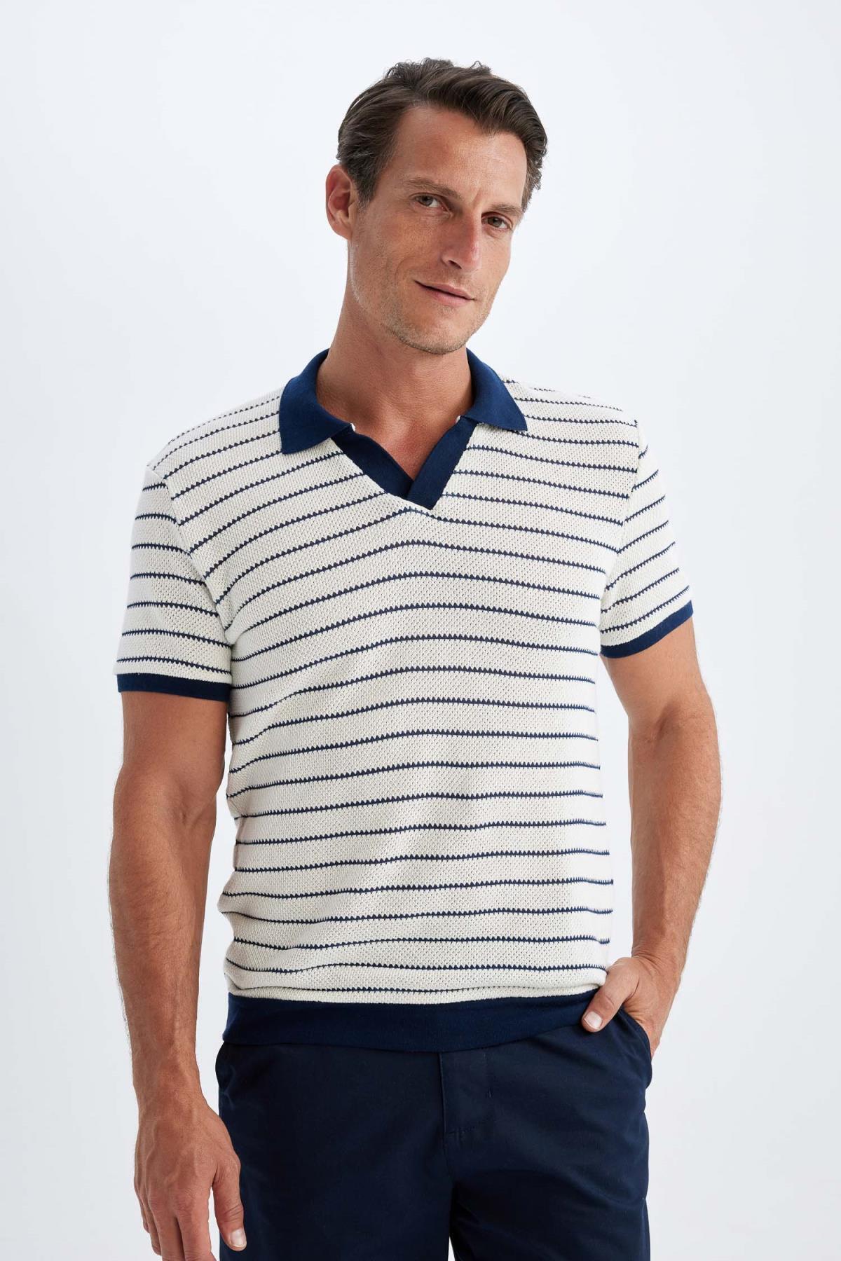 پولوشرت مردانه دفاکتو | C4150AX24SM Defacto - Image 4