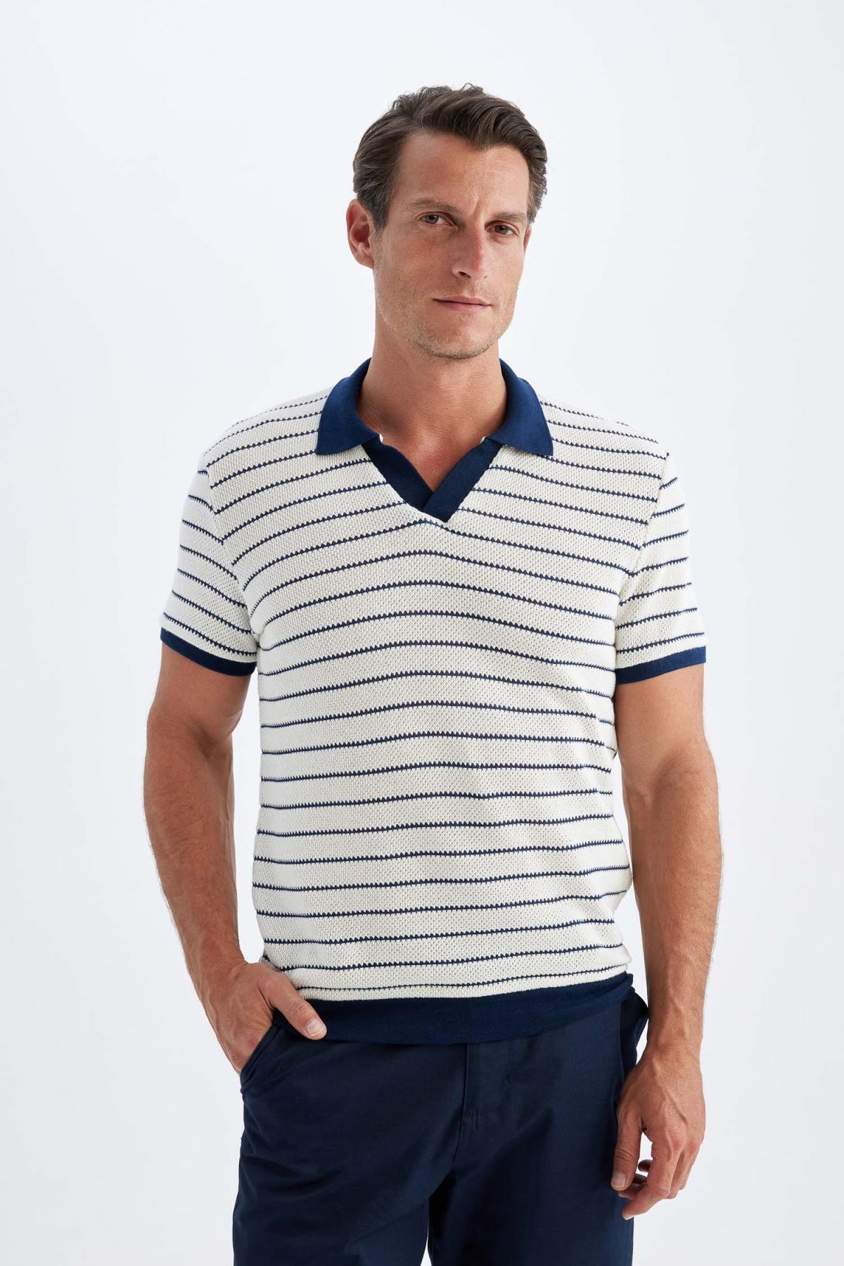 پولوشرت مردانه دفاکتو | C4150AX24SM Defacto - Image 3