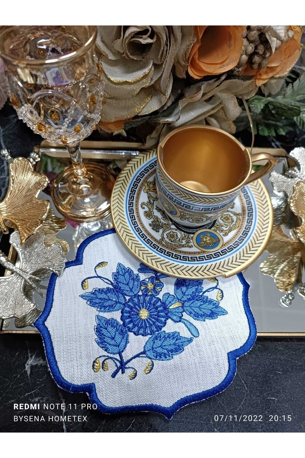 Femme En Bleu Kokteyl Ve Kahve Yanı Sunum Peçetesi 6 Adet