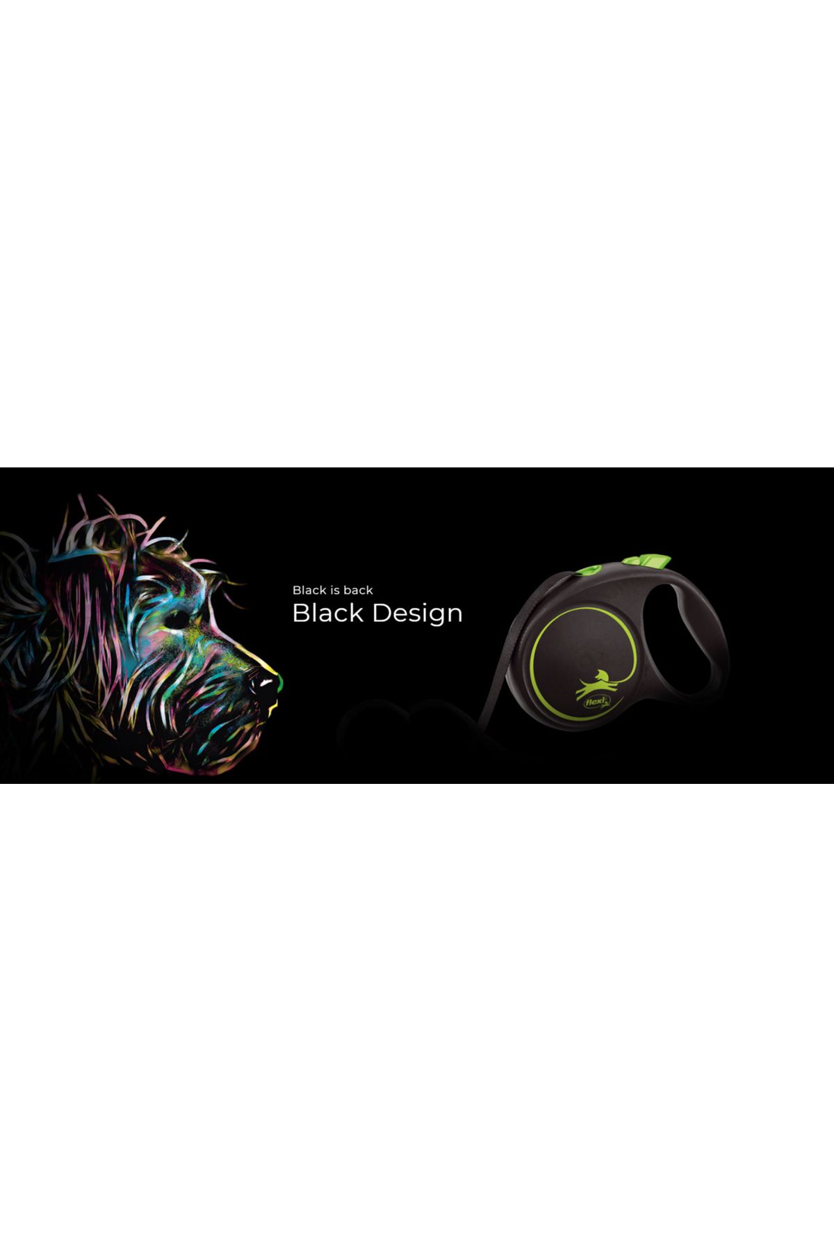 Flexi-Extending Walking Collar - Black Design Strip 3