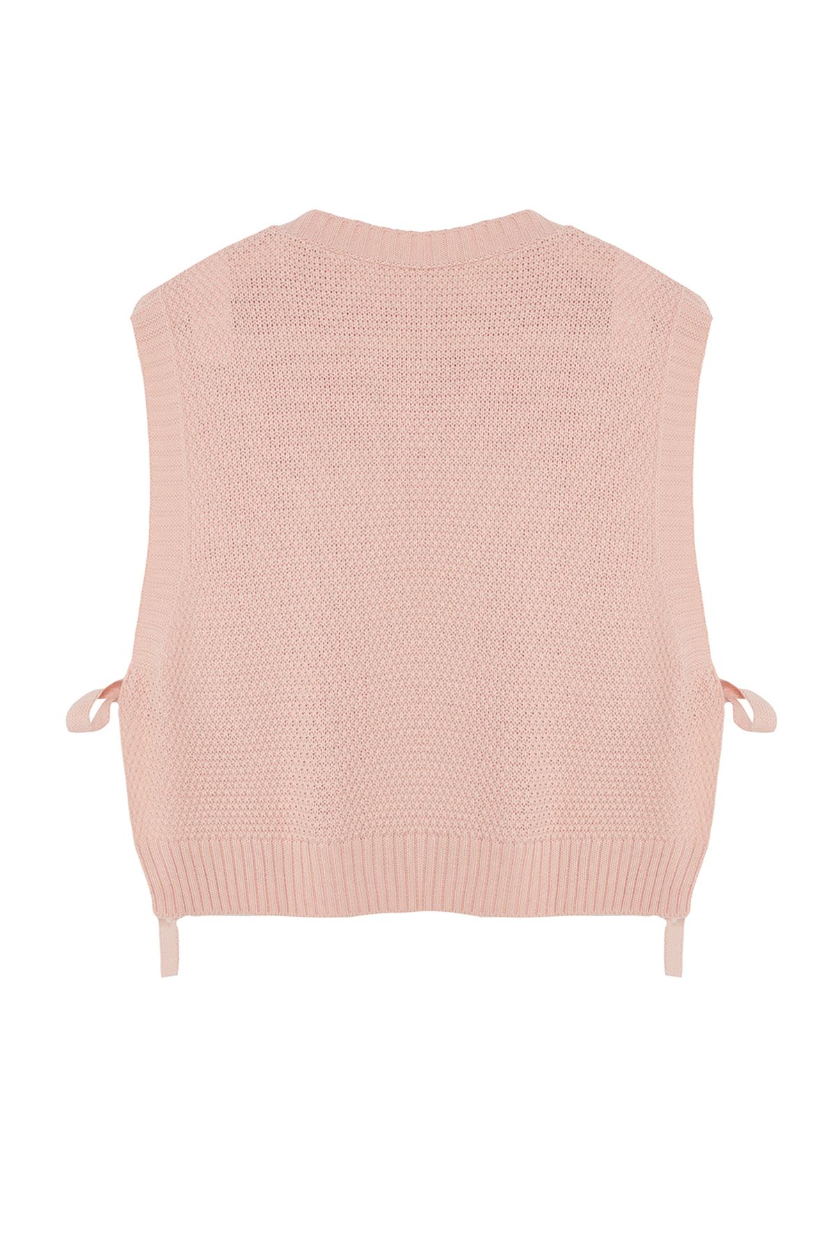 Trendyol Collection-Rosa Crop-Strickpullover mit seitlichem Band/Schleife und Schnürung TWOAW22SV0058 7