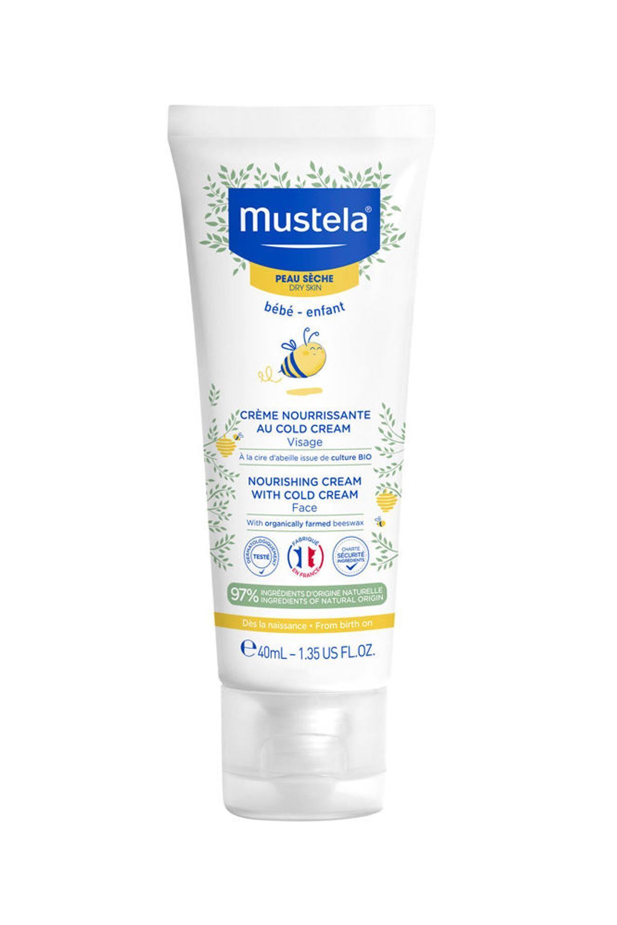 Детский крем для лица Mustela с кольдкремом и органическим пчелиным воском, 40 мл 3504105035983