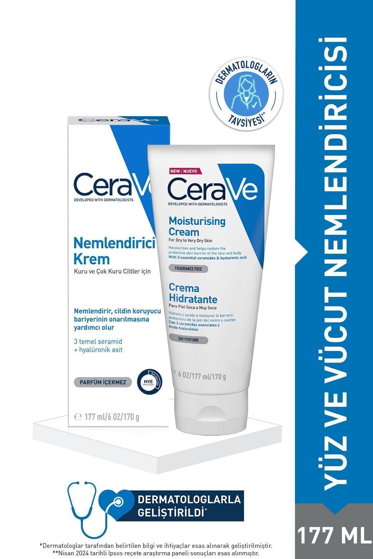 CeraVe Увлажняющий крем 177 мл Лицо и тело 3337875598996