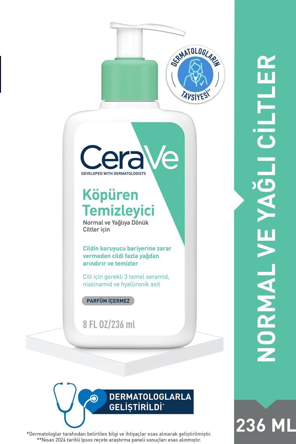 CeraVe Очищающая пенка для нормальной и жирной кожи 236 мл 3337875597197