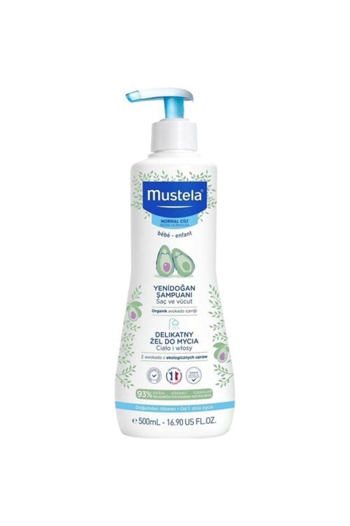 Mustela Dermo Очищающий шампунь для волос и тела 500 мл TYC00493107523