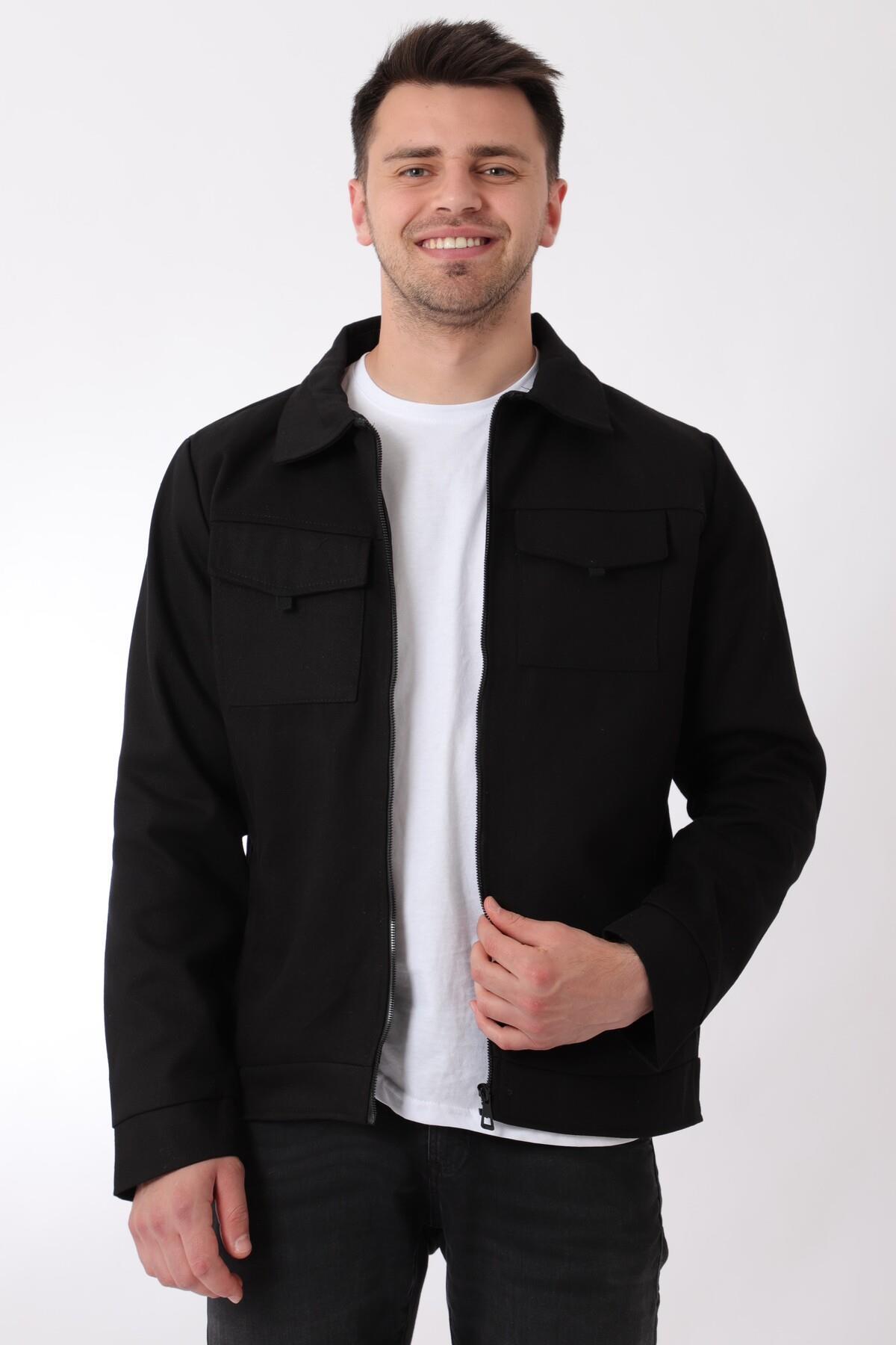 ByTrend  Göğüs Kapaklı Rahat Keten Mevsimlik Mont PLDP 2949 - Görsel 2