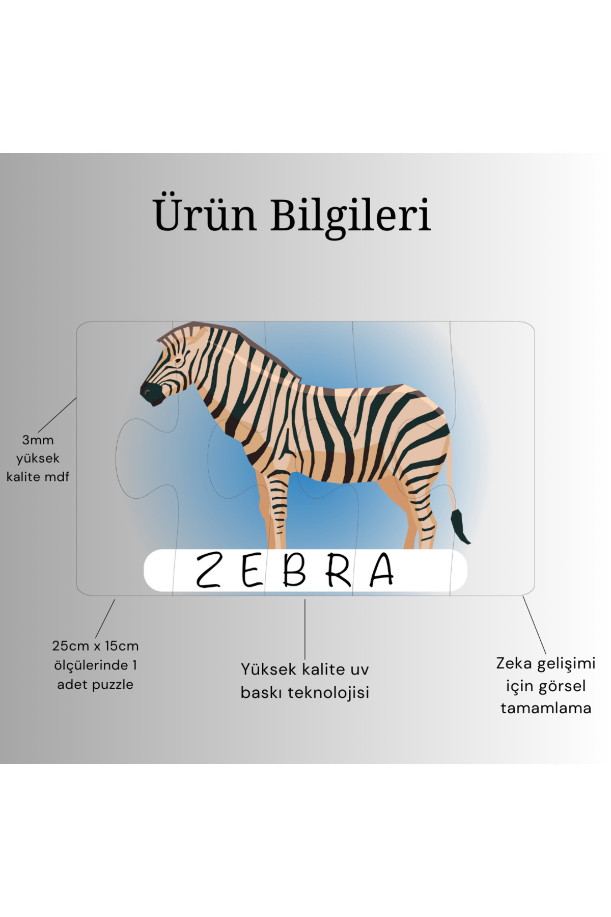 Bellacasa Hayvanlar Öğrenme Eşleme Puzzle Kartı, Puzzle Eğitici Oyuncak, Montessori Eğitim Oyuncak, Motor Zeka fotoğrafı 5 (önizleme)