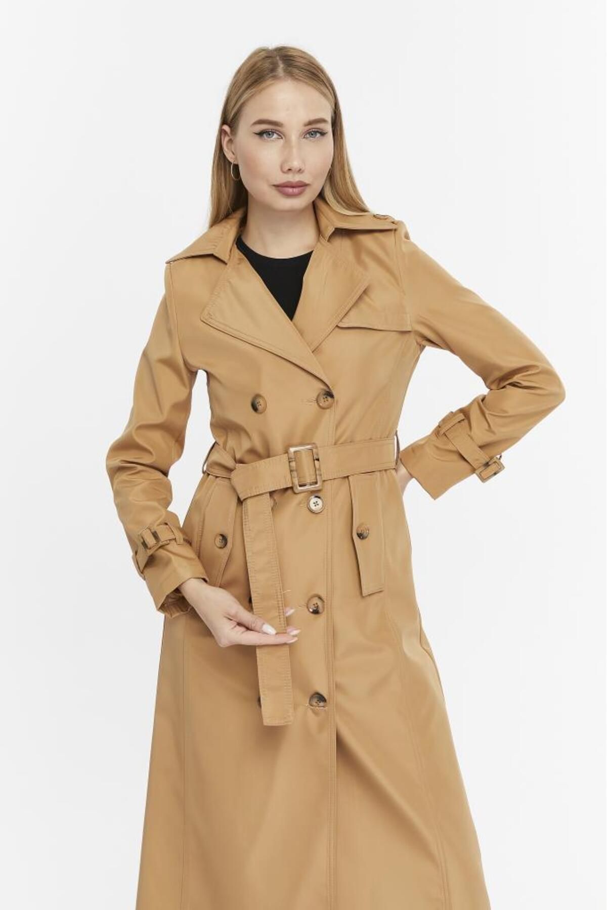 Jamila-Long Seasonal Women's Trench Jacket 5