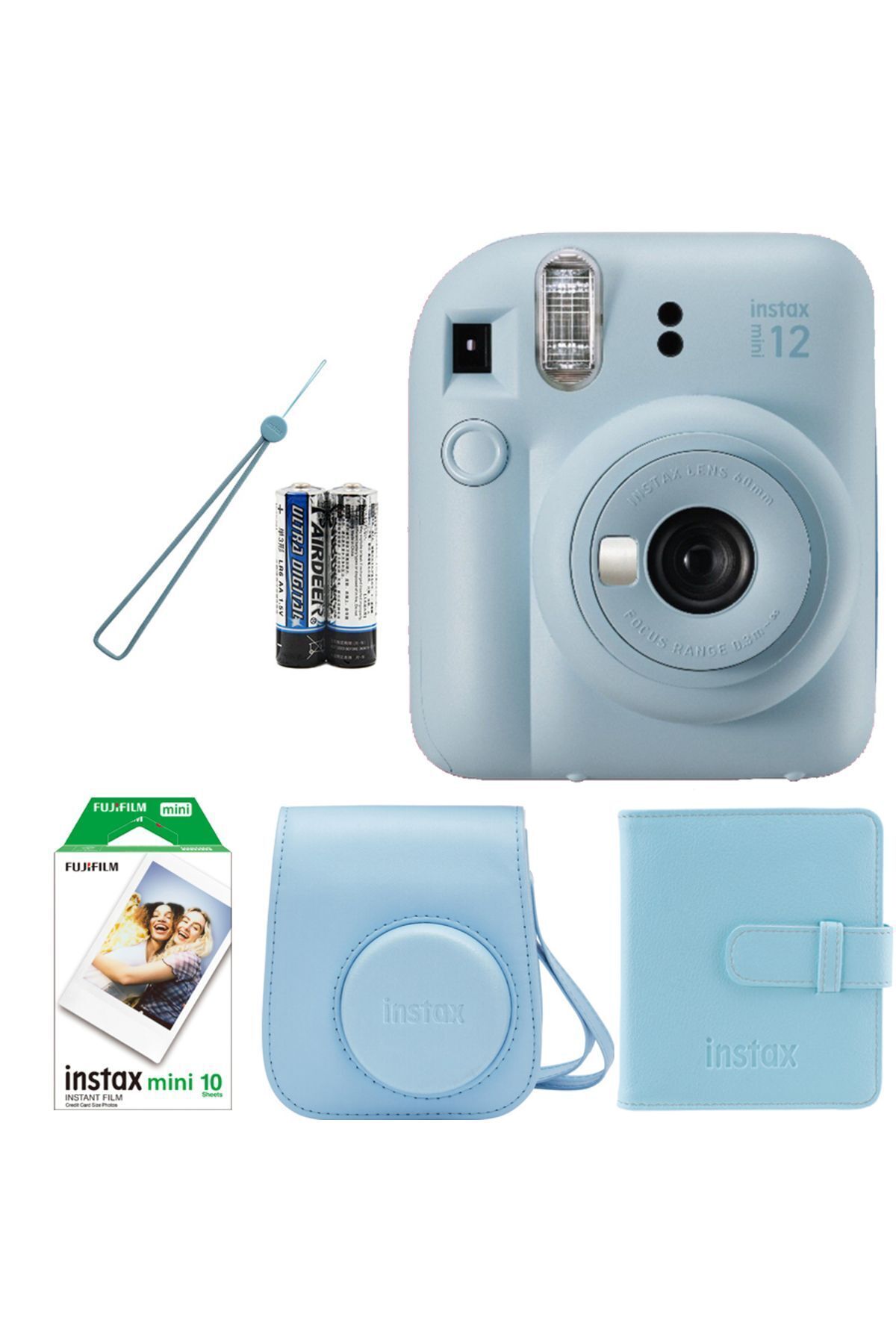 Fujifilm İnstax Mini 12 Fotoğraf Makinesi Çanta Albüm Askı Pil 10'lu Film