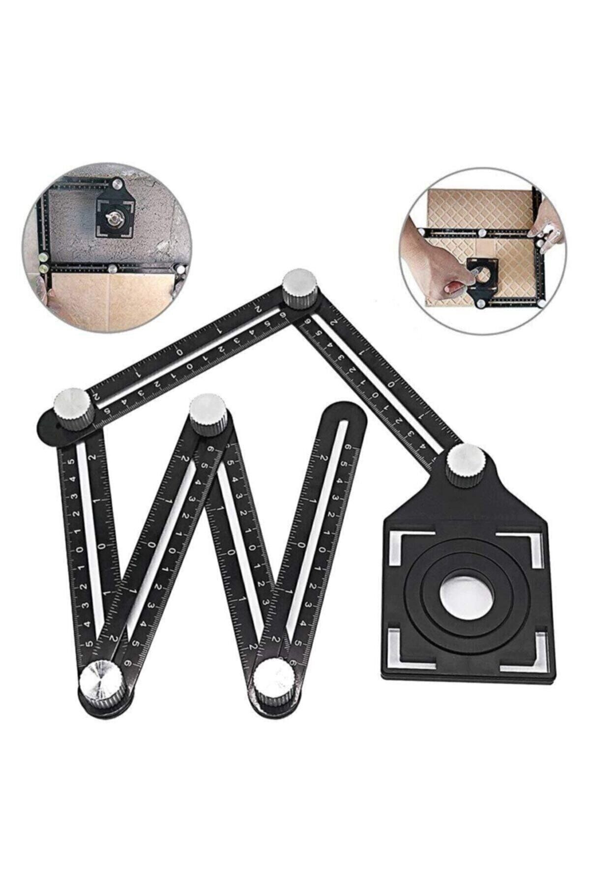 COMBAT Alüminyum Alaşım Delik Şablon Cetveli Fayans Granit Ölçme Cetveli