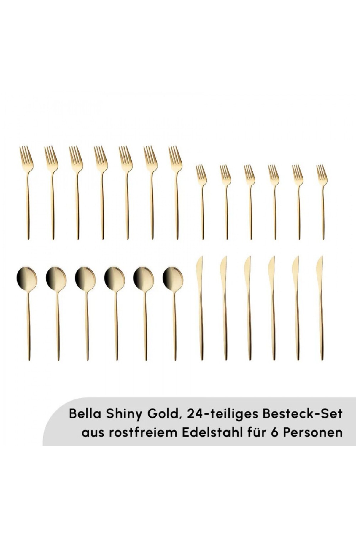Karaca Bella Shiny Gold Besteck-Set für 6 Personen, 24-teilig
