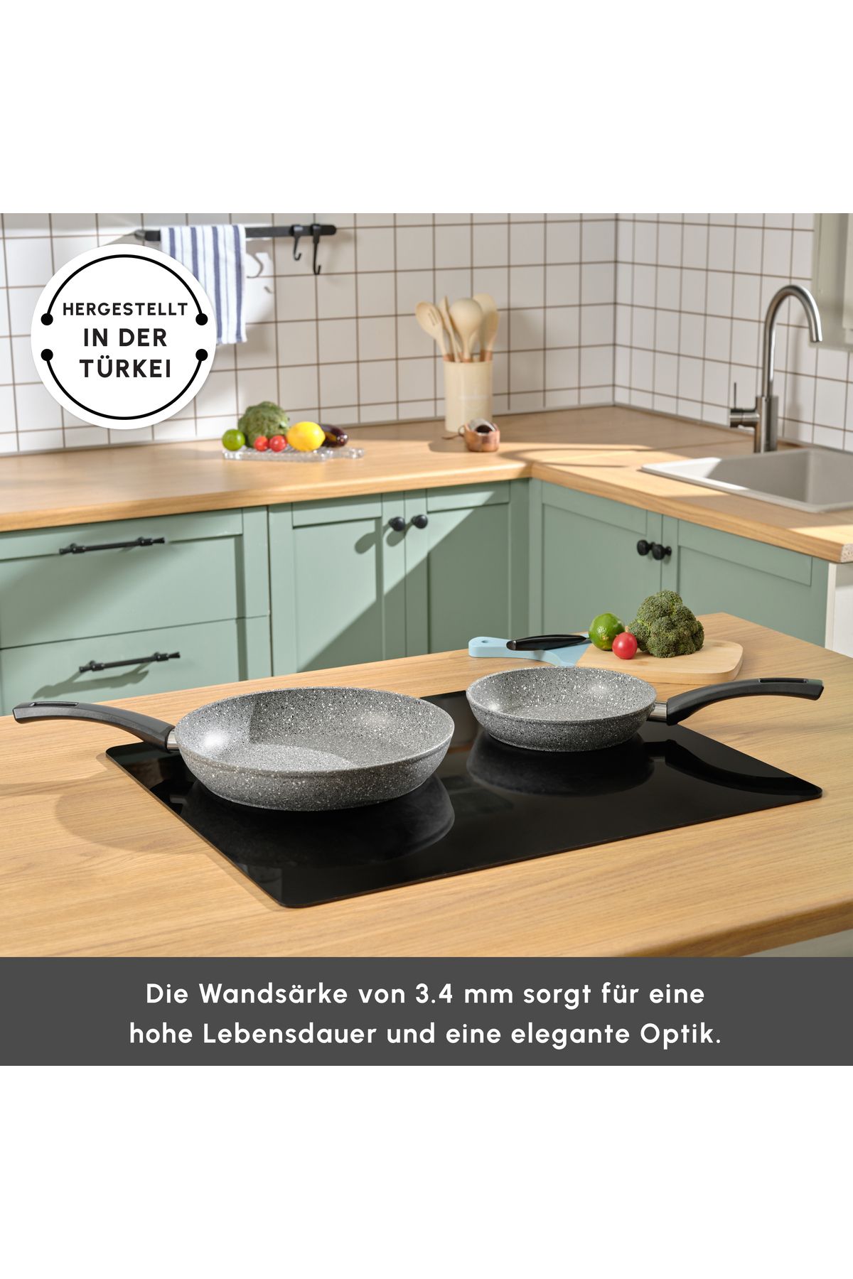 Karaca-Gris Biogranit Pfannenset, 2-teilig - Perfekte Küchenbegleiter 3