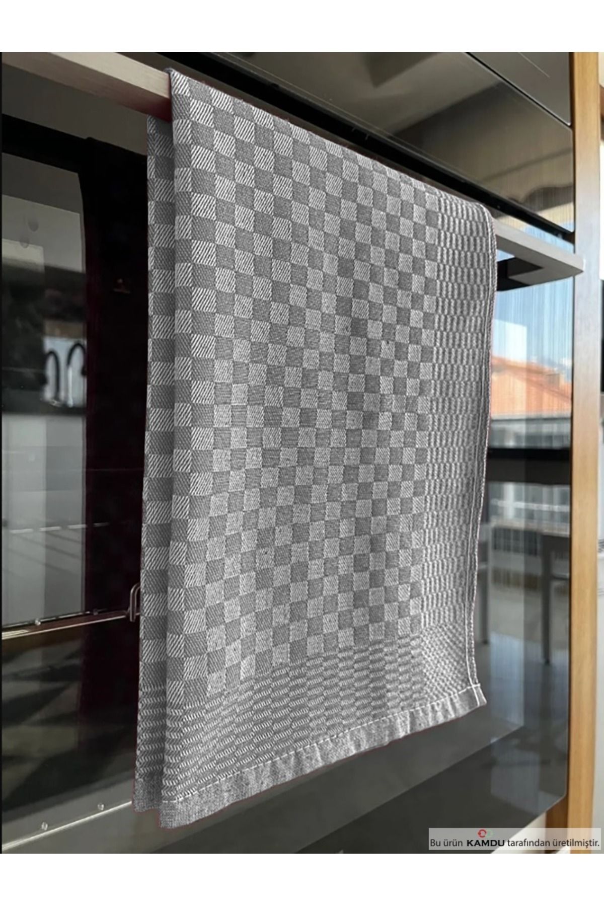 4 Adet GRİ Alman Peçetesi, Ekose Desen, Mutfak Havlusu, Kurulama VE Mutfak Havlusu 40x60cm