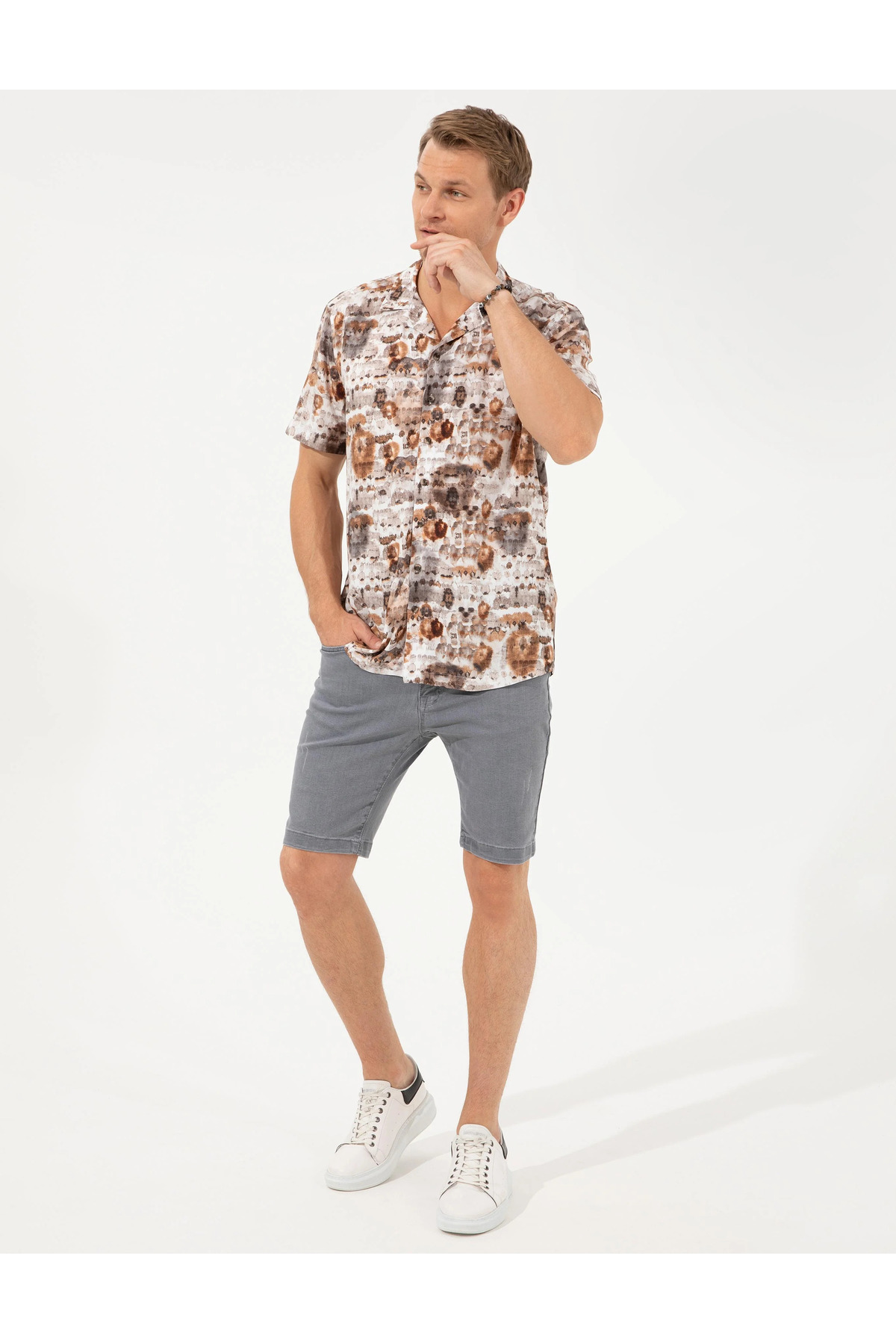 پیراهن مردانه طرح دار آستین کوتاه | پیر کاردین Pierre Cardin G021SZ004.000.1369647 - تصویر 2