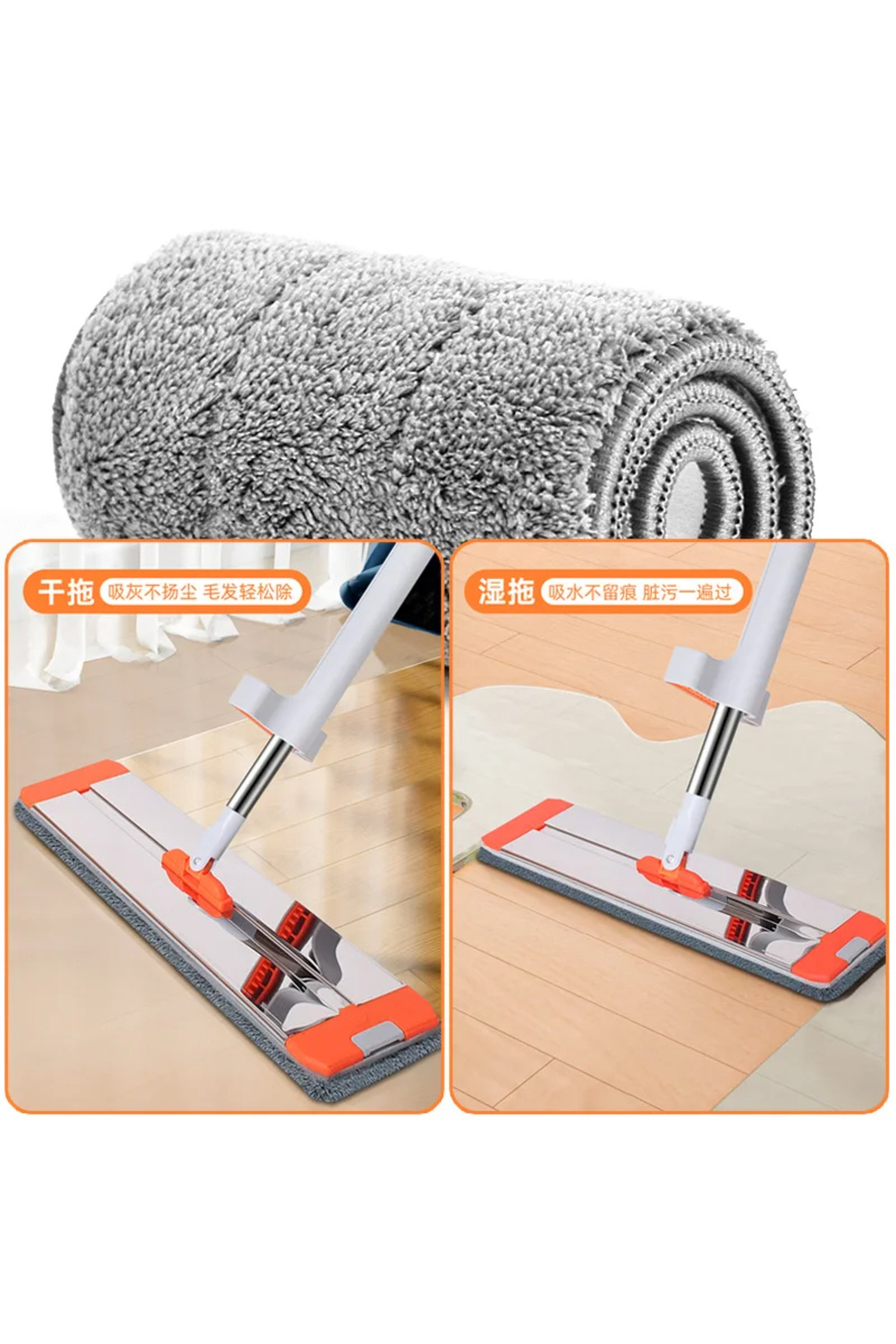 Hansel Kendinden Sıkmalı Mop Paslanmaz Paspas Yedek bez Hediyeli