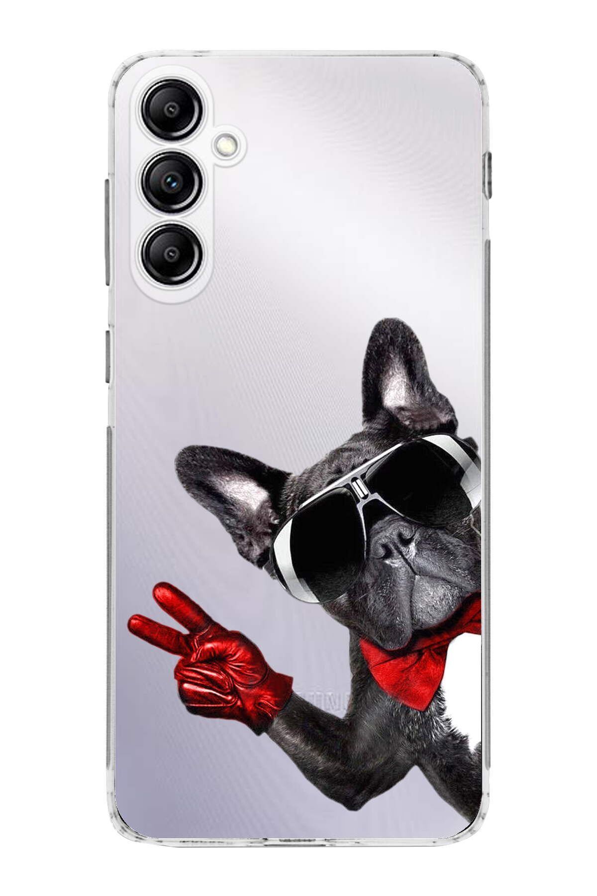 Samsung Galaxy M34 ile Uyumlu 1mm Slim Fit Köpek 2 050e Baskılı Şeffaf Kılıf