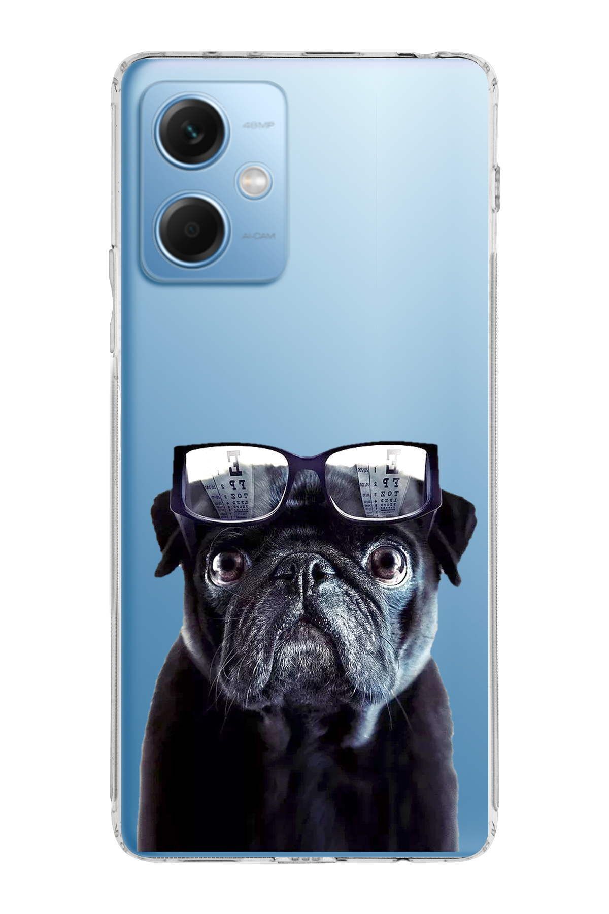 Xiaomi Redmi Note 12 5G ile Uyumlu 1mm Slim Fit Köpek 3 050f Baskılı Şeffaf Kılıf