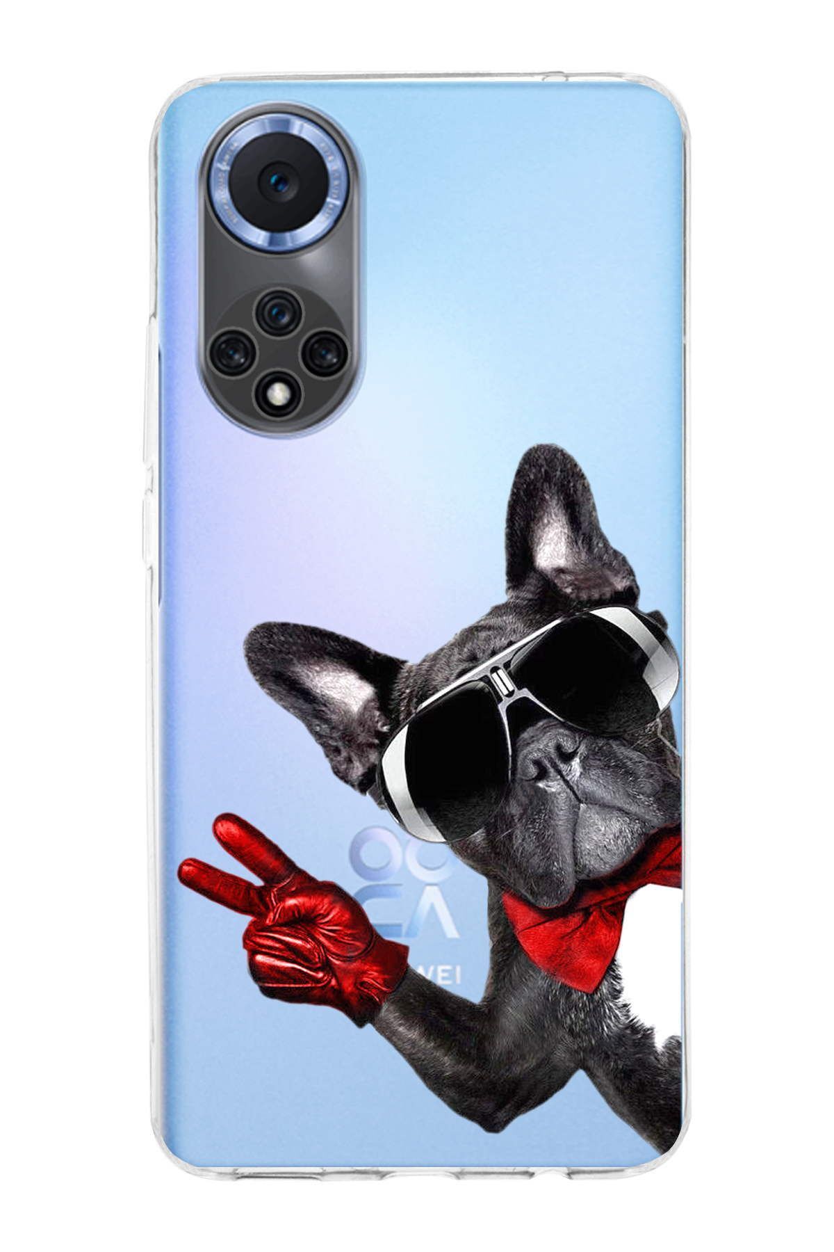Huawei Nova 9 ile Uyumlu 1mm Slim Fit Köpek 2 050e Baskılı Şeffaf Kılıf