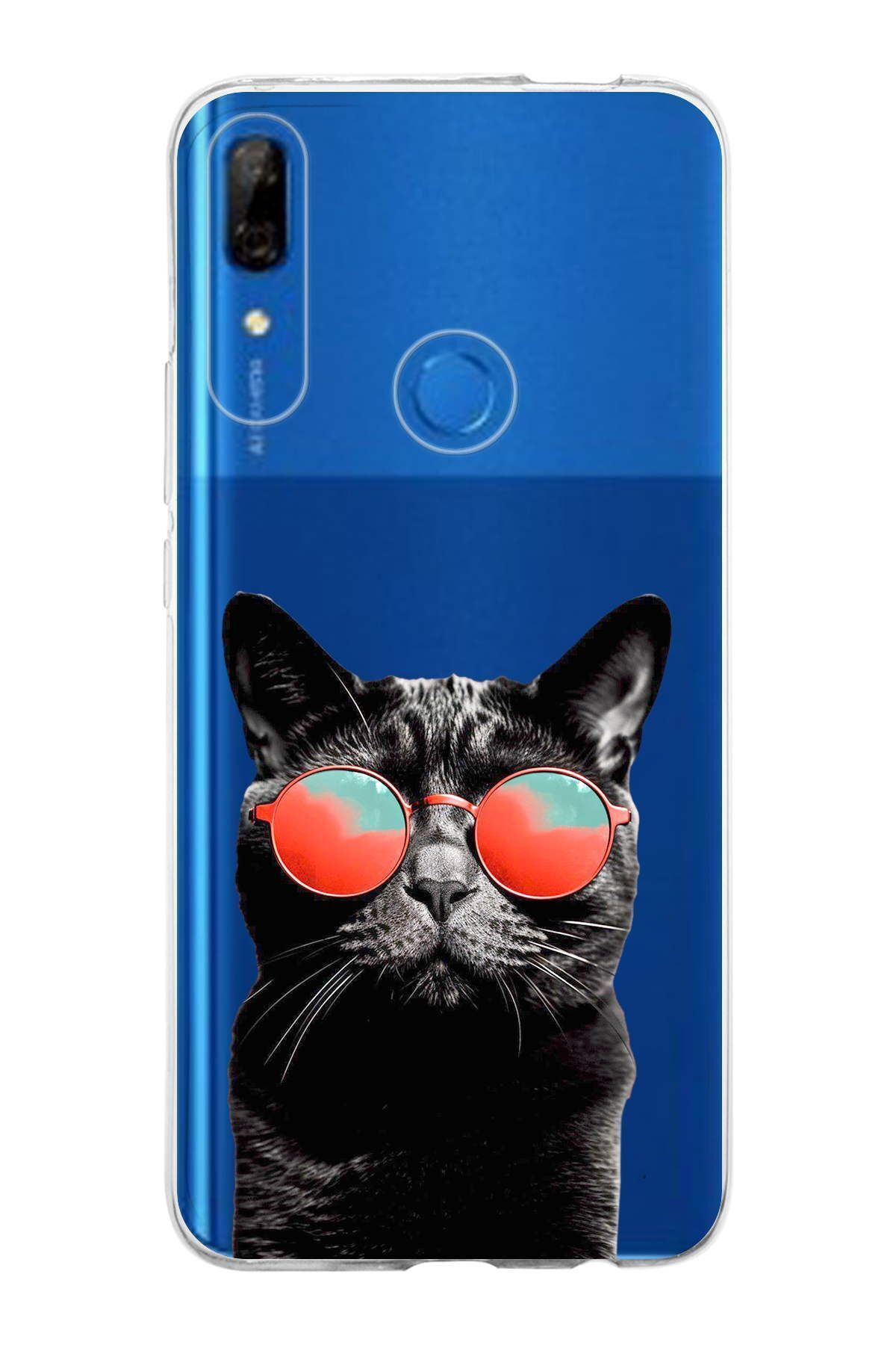 Huawei P Smart Z ile Uyumlu 1mm Slim Fit Kedi 3 050d Baskılı Şeffaf Kılıf