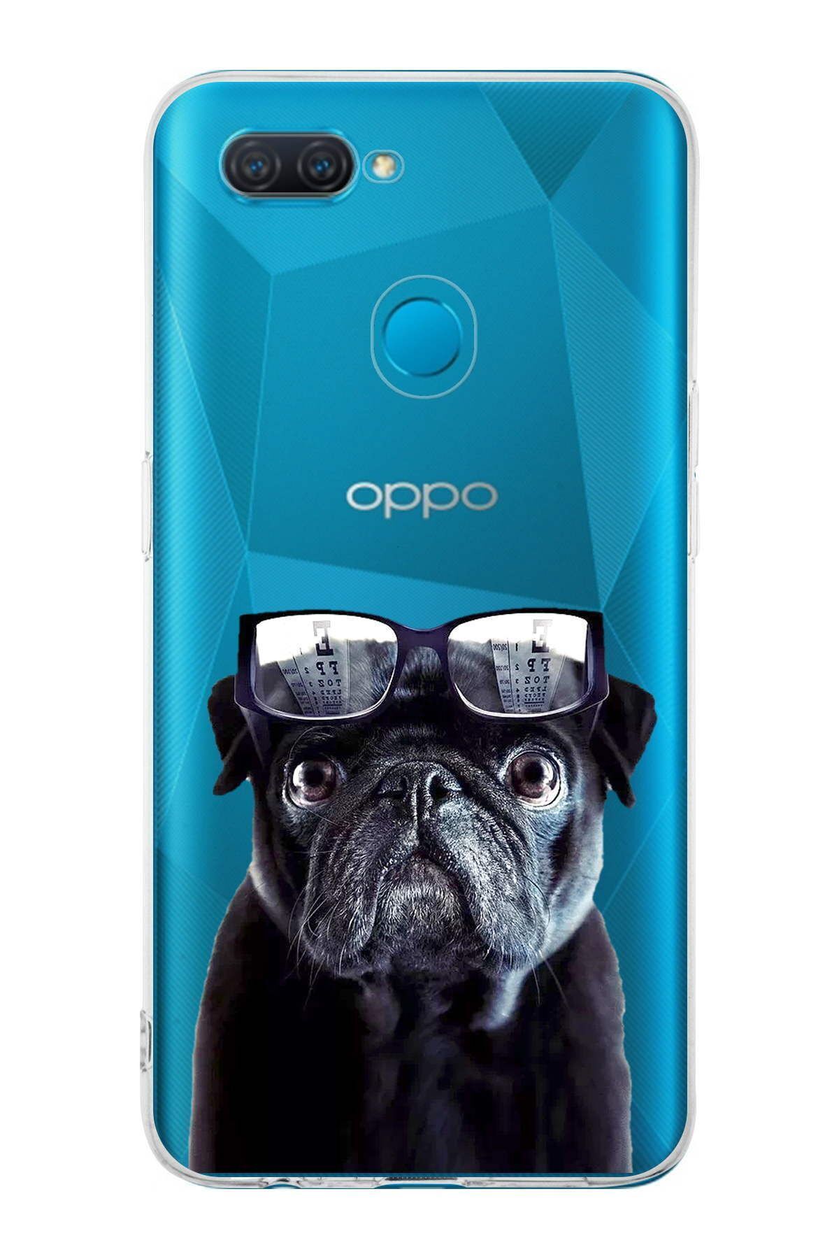 Oppo A12 ile Uyumlu 1mm Slim Fit Köpek 3 050f Baskılı Şeffaf Kılıf