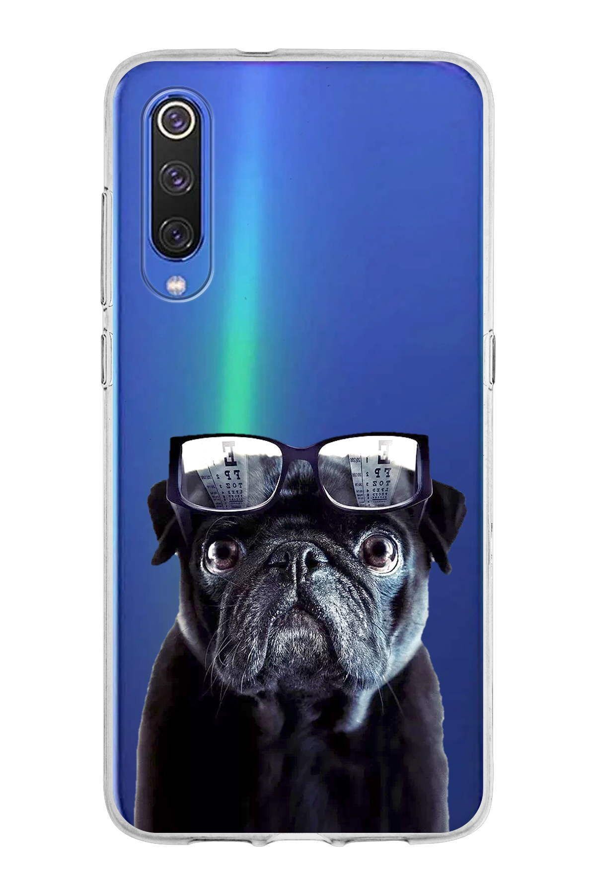 Xiaomi Mi 9 ile Uyumlu 1mm Slim Fit Köpek 3 050f Baskılı Şeffaf Kılıf