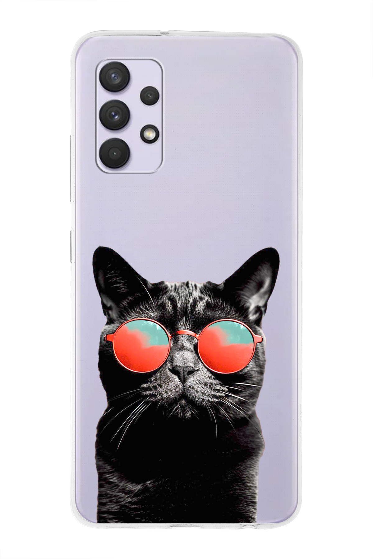 Samsung Galaxy A13 4G ile Uyumlu 1mm Slim Fit Kedi 3 050d Baskılı Şeffaf Kılıf