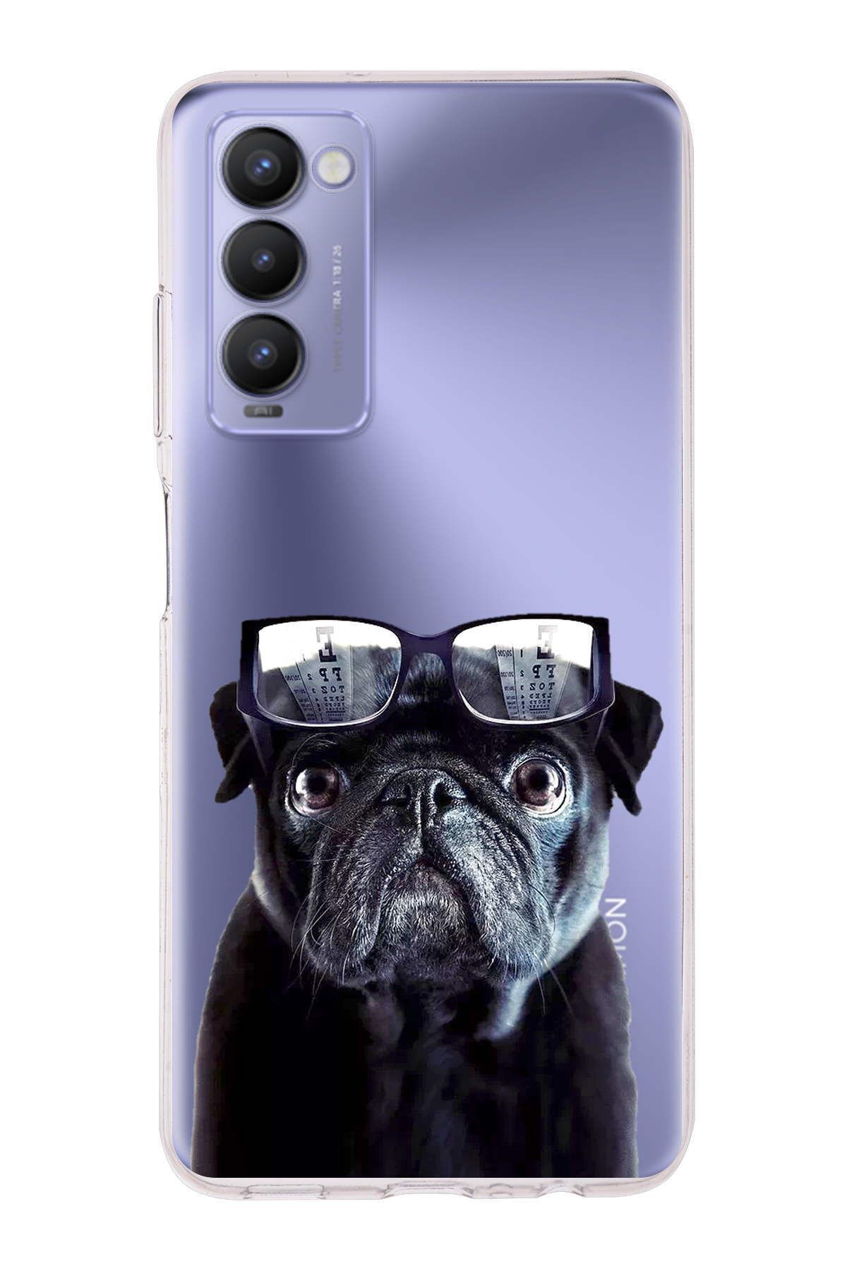 Tecno Camon 18P ile Uyumlu 1mm Slim Fit Köpek 3 050f Baskılı Şeffaf Kılıf