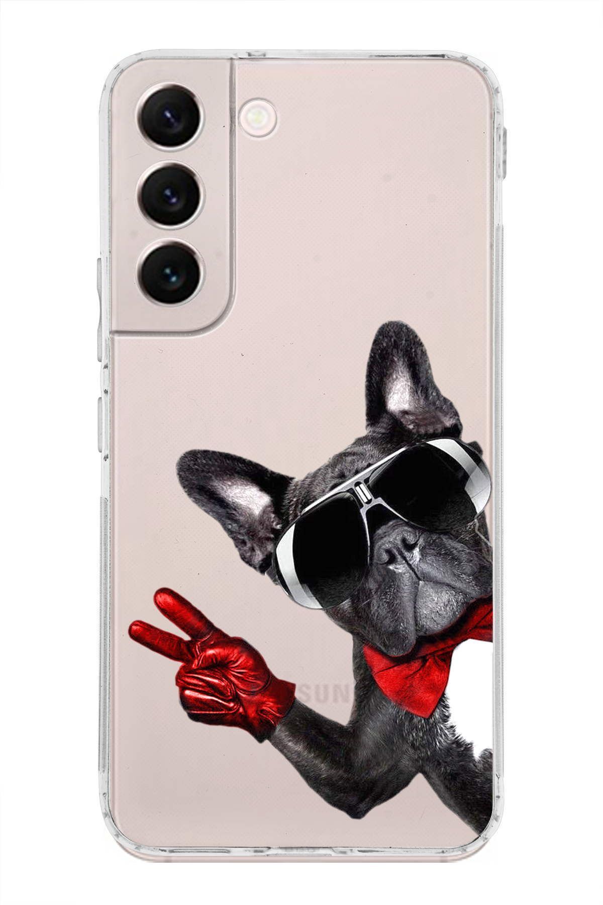 Samsung Galaxy S22 ile Uyumlu 1mm Slim Fit Köpek 2 050e Baskılı Şeffaf Kılıf