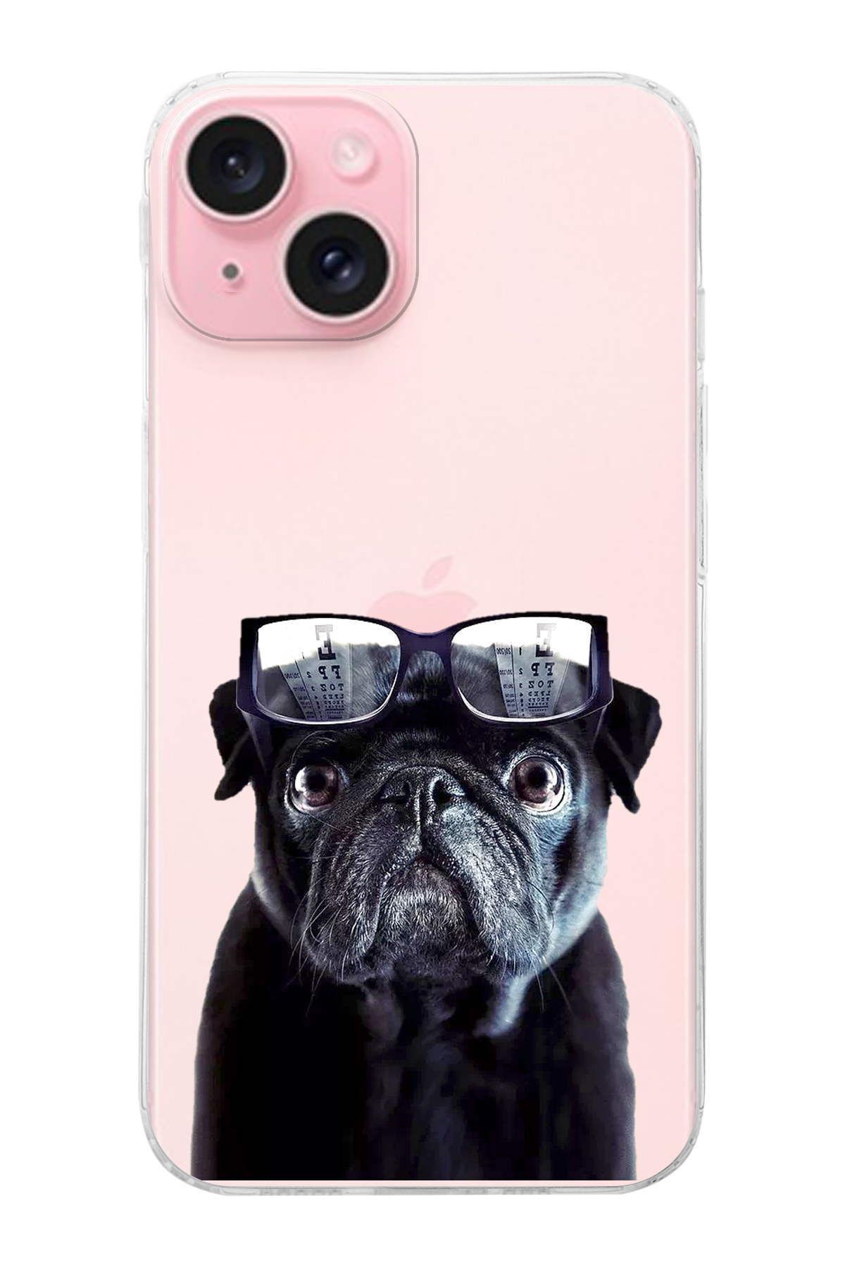 PrintiFy Apple iPhone 15 Plus ile Uyumlu 1mm Slim Fit Köpek 3 050f Baskılı Şeffaf Kılıf