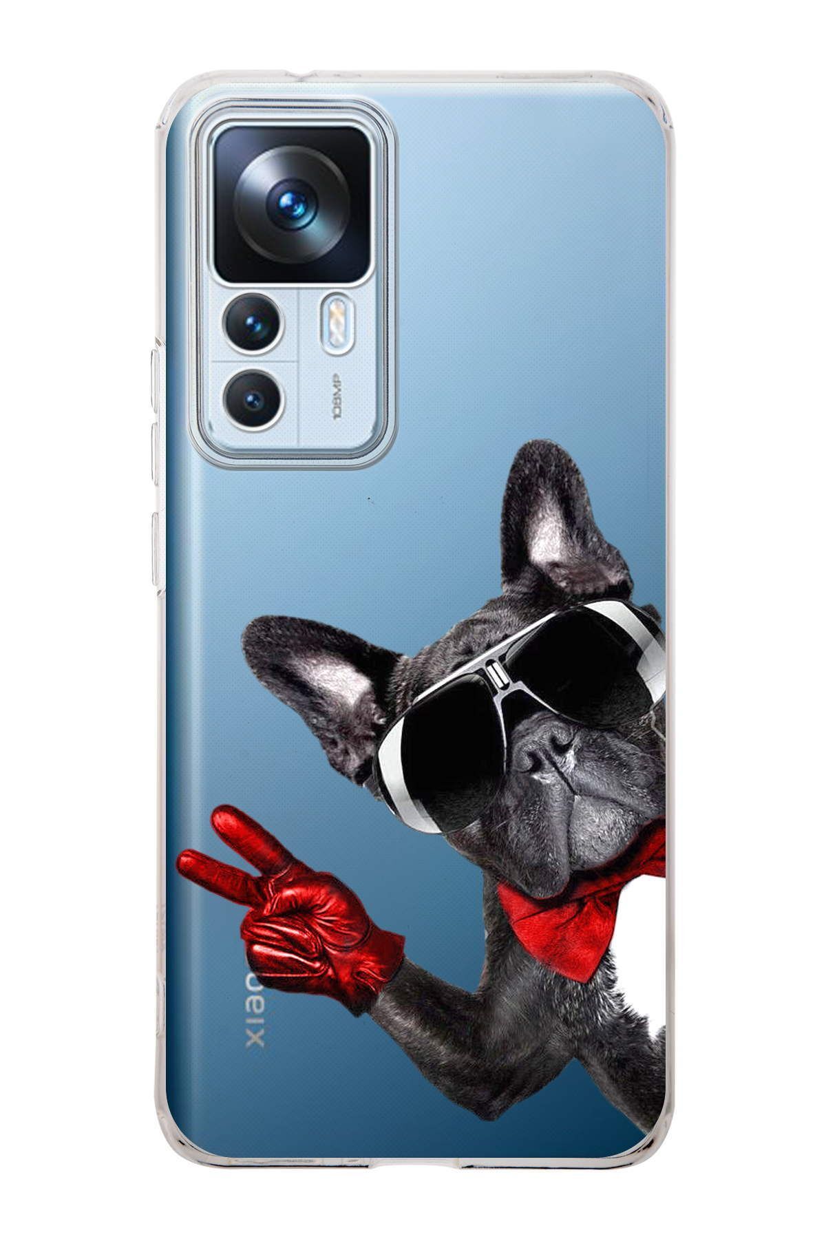 Xiaomi Mi 12T ile Uyumlu 1mm Slim Fit Köpek 2 050e Baskılı Şeffaf Kılıf