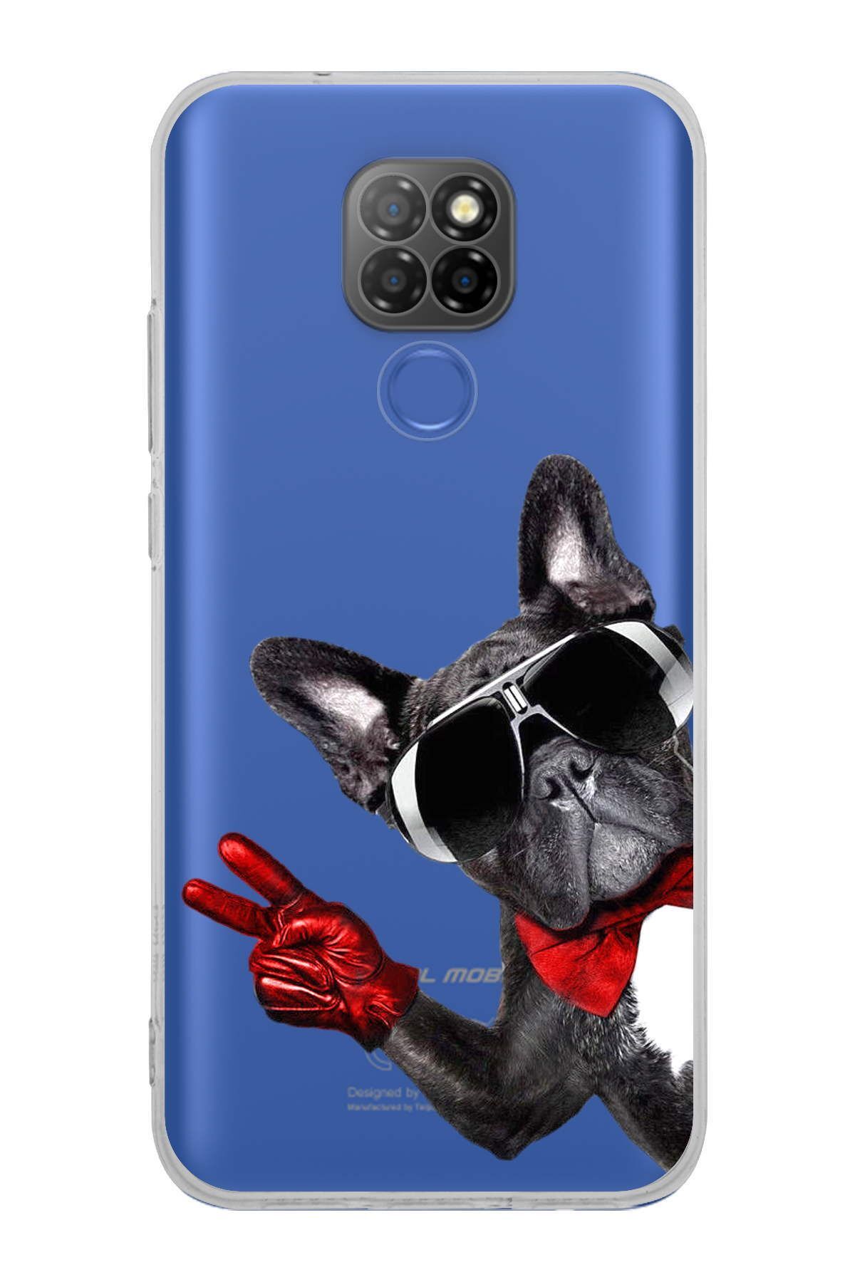 General Mobile GM 20 ile Uyumlu 1mm Slim Fit Köpek 2 050e Baskılı Şeffaf Kılıf