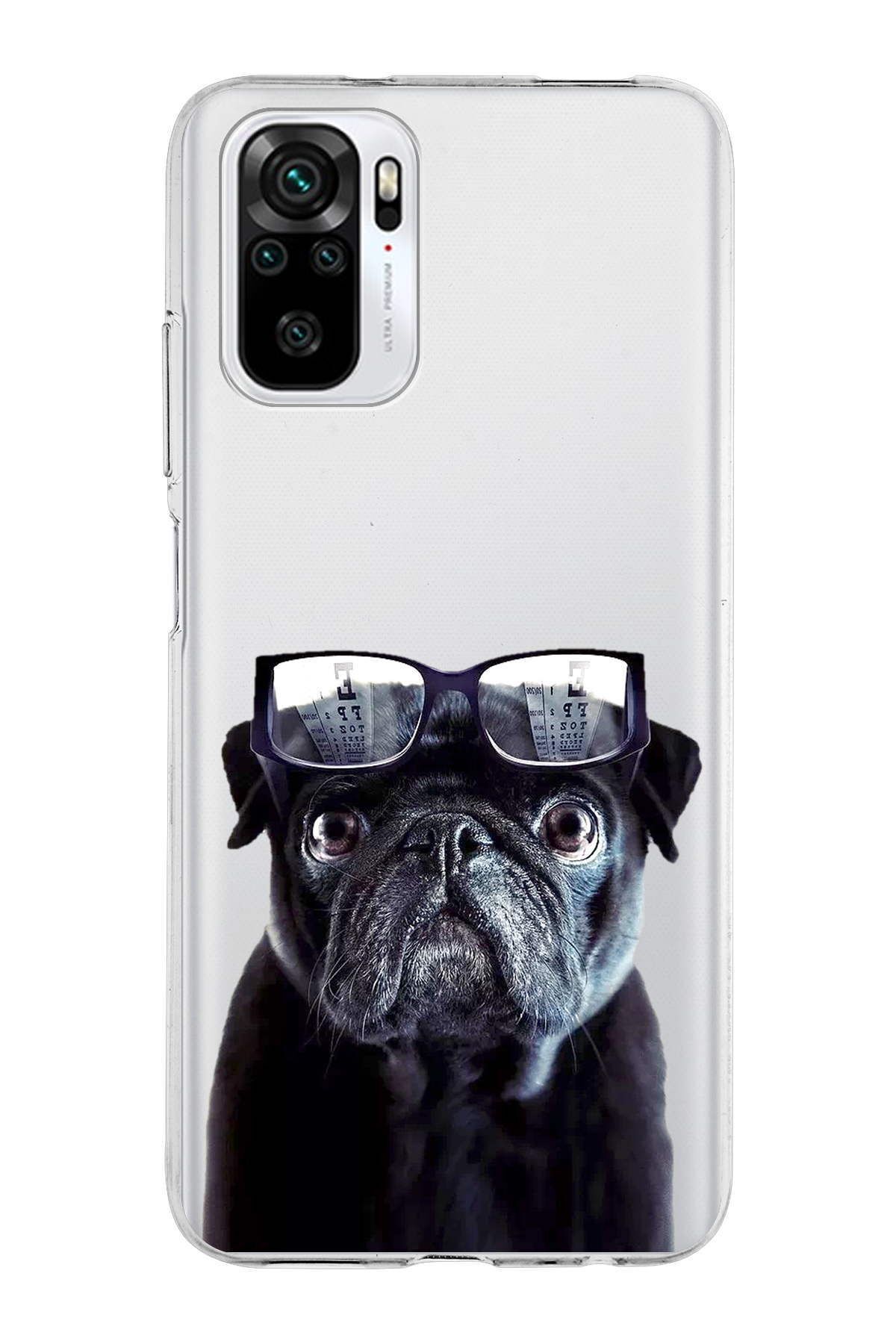 Xiaomi Redmi Note 10 ile Uyumlu 1mm Slim Fit Köpek 3 050f Baskılı Şeffaf Kılıf